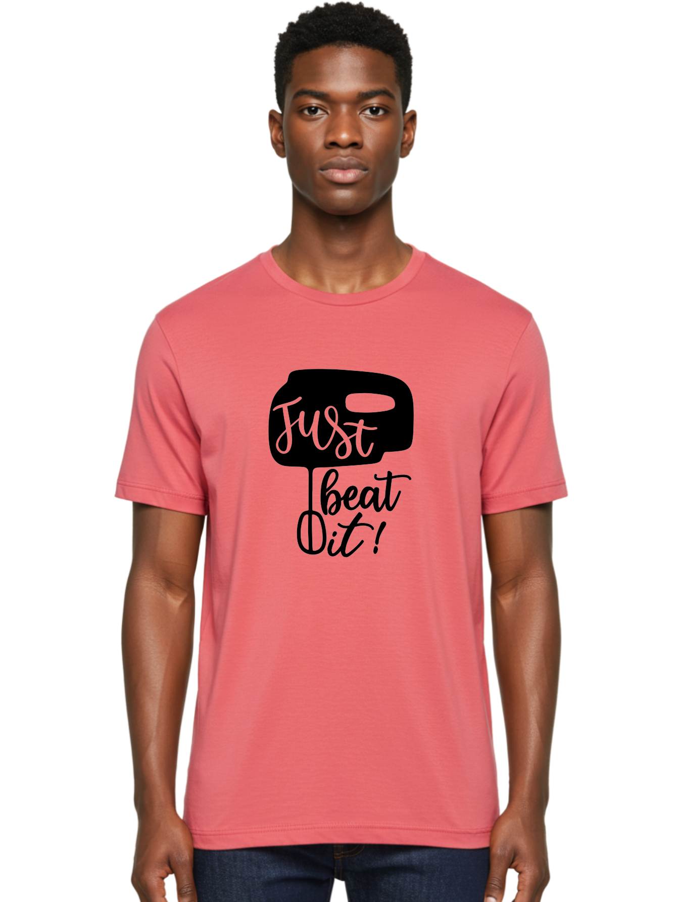 Just-Beat-It Men'S Graphic Tee, 100% Cotton, Comfortable Casual Summer Wear, Machine Washable, Boxing, Motivational Quote, Fitness Inspiration, Workout Encouragement, Just Beat It!, Boxing Graphics, Motivational Boxing Aab582