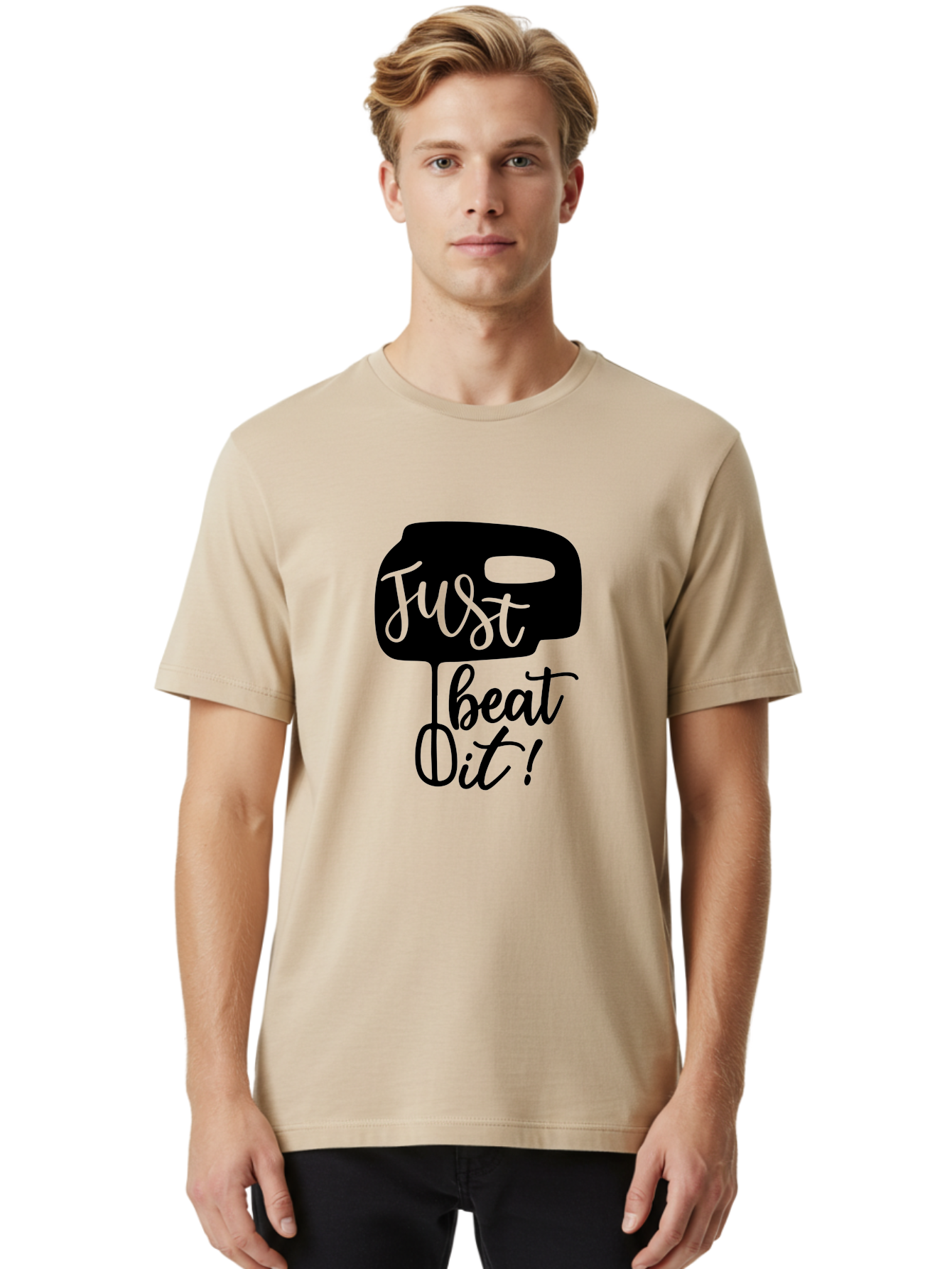 Just-Beat-It Men'S Graphic Tee, 100% Cotton, Comfortable Casual Summer Wear, Machine Washable, Boxing, Motivational Quote, Fitness Inspiration, Workout Encouragement, Just Beat It!, Boxing Graphics, Motivational Boxing Aab582