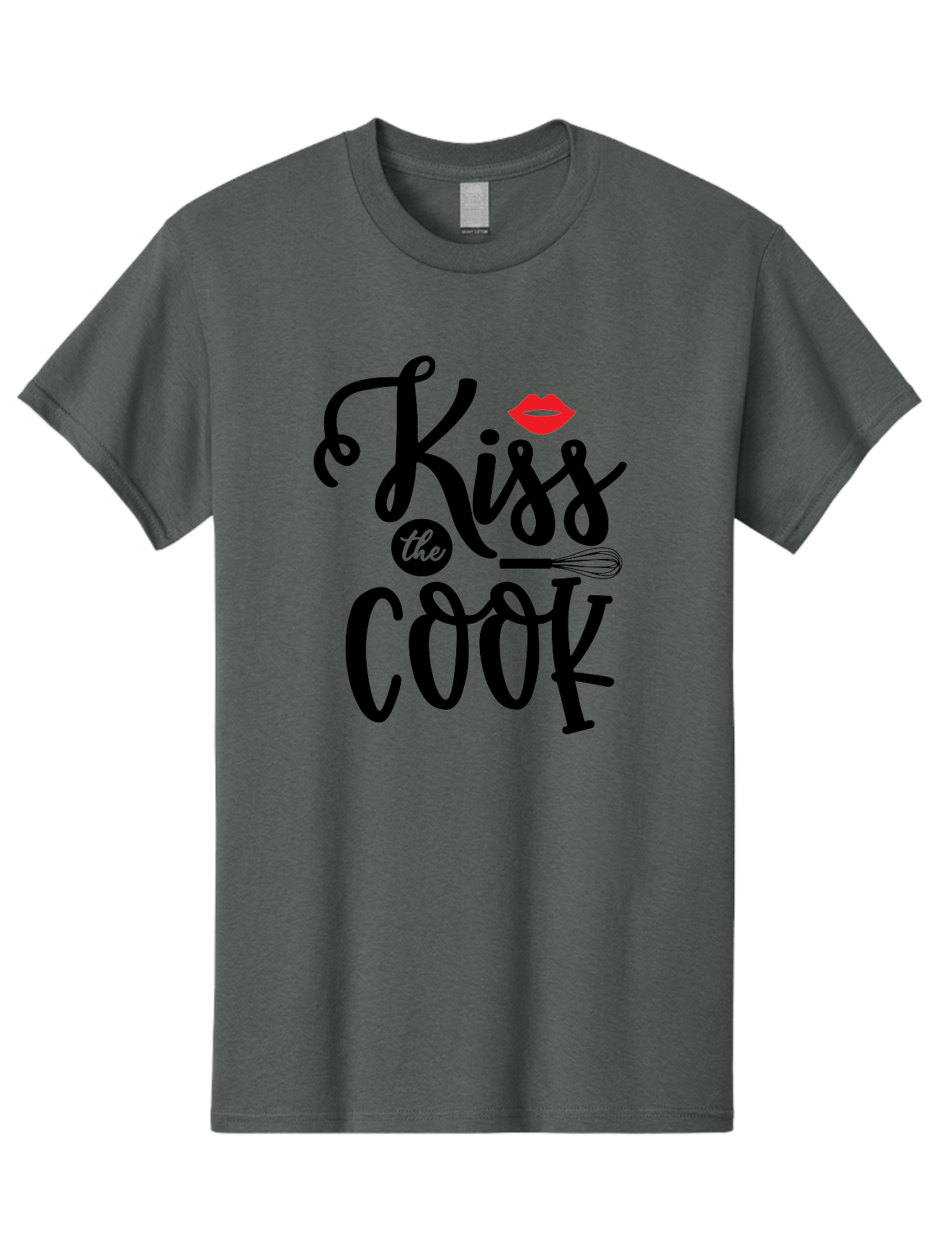 Kiss-The-Cook Men'S Graphic Tee, 100% Cotton, Comfortable Casual Summer Wear, Machine Washable, Kiss The Cook, Cooking With Love, Kitchen Romance, Culinary Passion, Chef'S Kiss, Foodie Charm, Whimsical Kitchen Decor, Playful Typography, Aab584