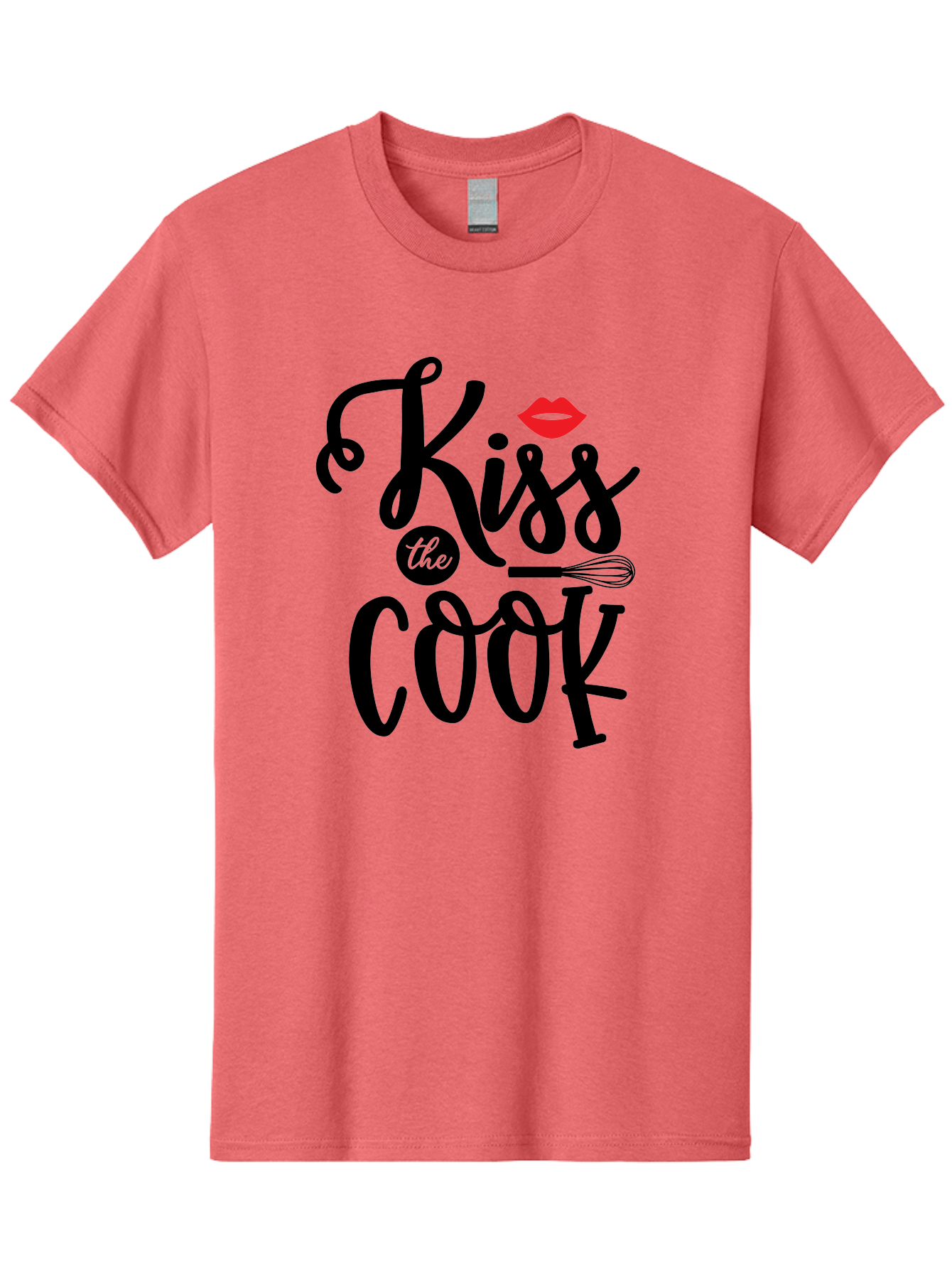 Kiss-The-Cook Men'S Graphic Tee, 100% Cotton, Comfortable Casual Summer Wear, Machine Washable, Kiss The Cook, Cooking With Love, Kitchen Romance, Culinary Passion, Chef'S Kiss, Foodie Charm, Whimsical Kitchen Decor, Playful Typography, Aab584
