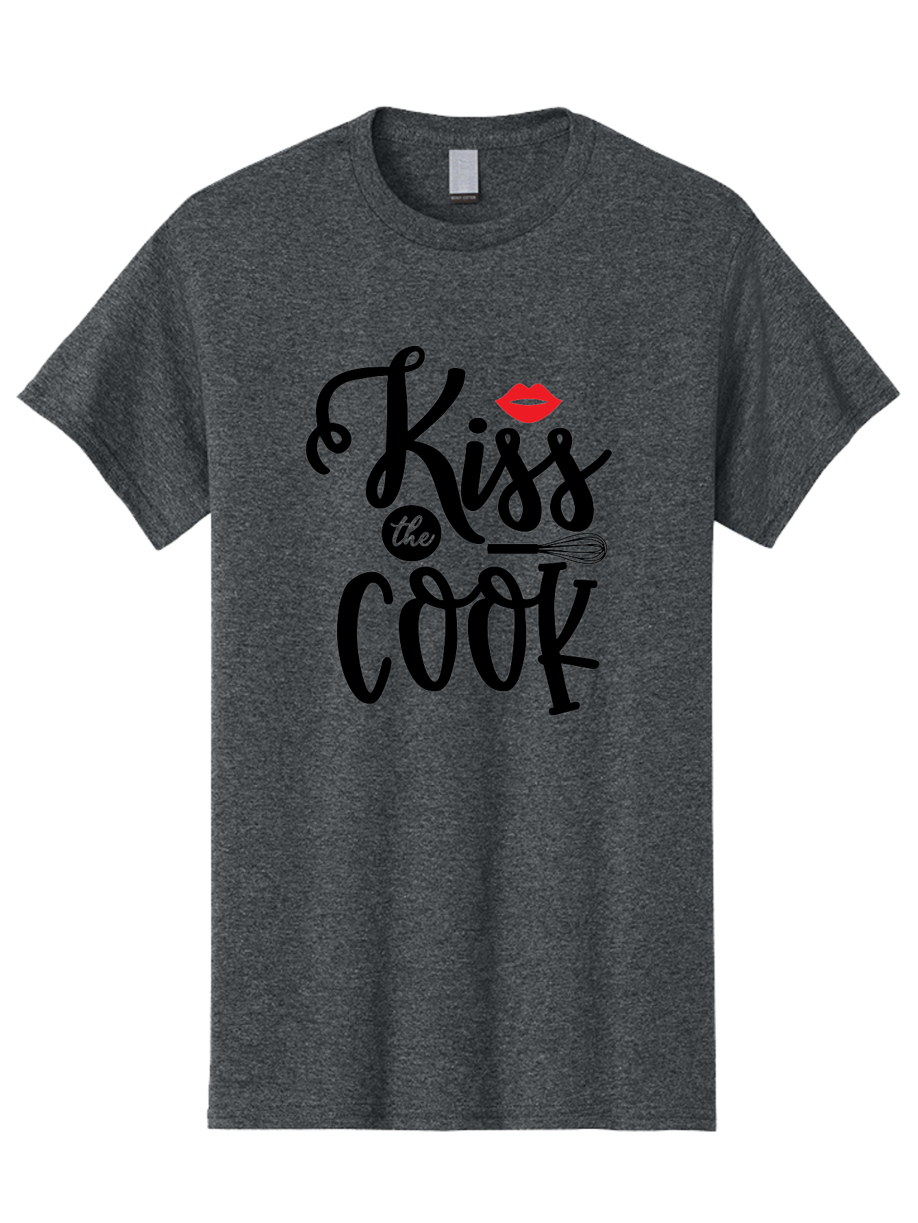 Kiss-The-Cook Men'S Graphic Tee, 100% Cotton, Comfortable Casual Summer Wear, Machine Washable, Kiss The Cook, Cooking With Love, Kitchen Romance, Culinary Passion, Chef'S Kiss, Foodie Charm, Whimsical Kitchen Decor, Playful Typography, Aab584