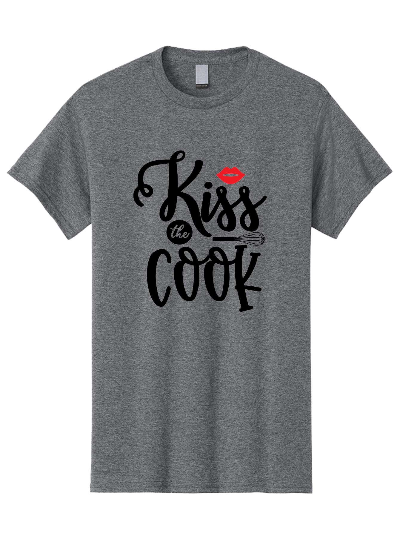 Kiss-The-Cook Men'S Graphic Tee, 100% Cotton, Comfortable Casual Summer Wear, Machine Washable, Kiss The Cook, Cooking With Love, Kitchen Romance, Culinary Passion, Chef'S Kiss, Foodie Charm, Whimsical Kitchen Decor, Playful Typography, Aab584