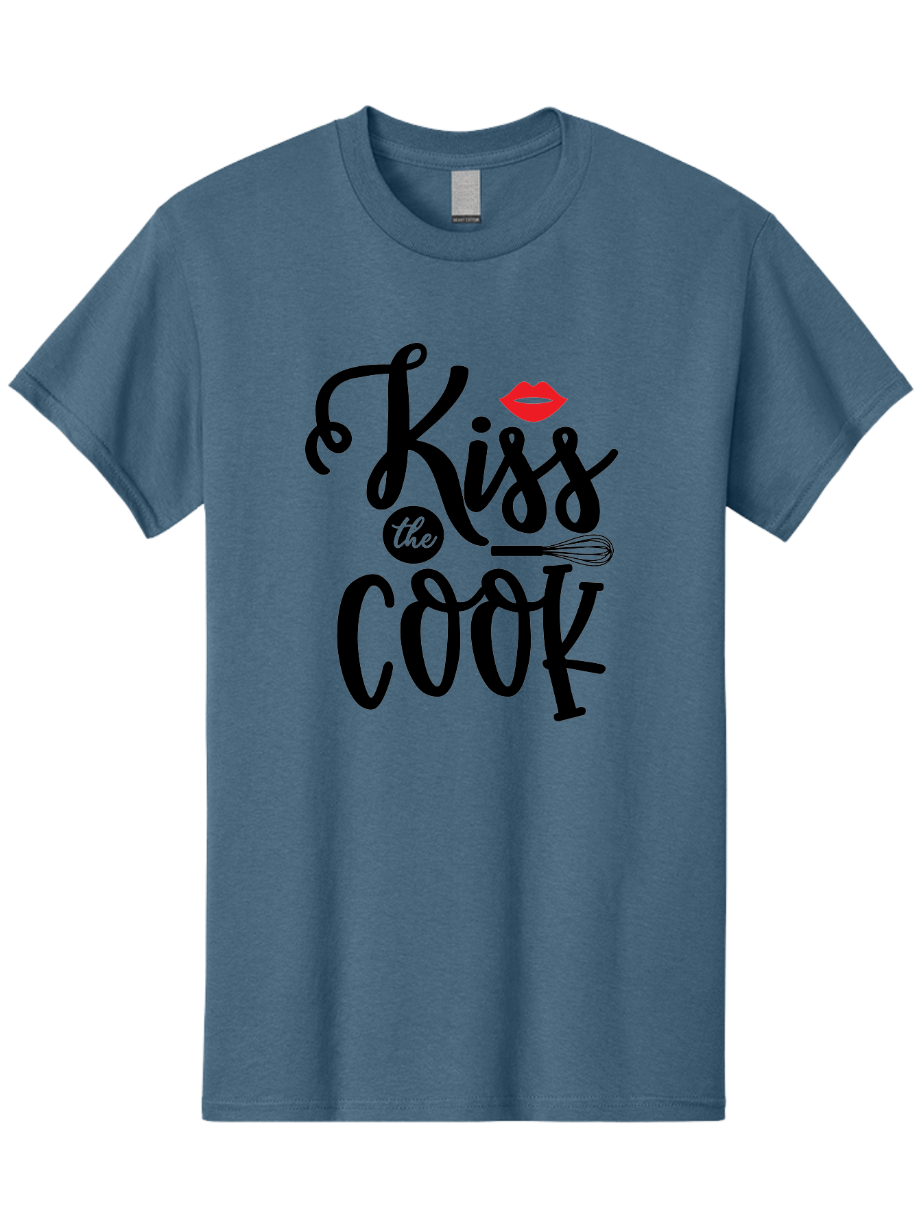 Kiss-The-Cook Men'S Graphic Tee, 100% Cotton, Comfortable Casual Summer Wear, Machine Washable, Kiss The Cook, Cooking With Love, Kitchen Romance, Culinary Passion, Chef'S Kiss, Foodie Charm, Whimsical Kitchen Decor, Playful Typography, Aab584