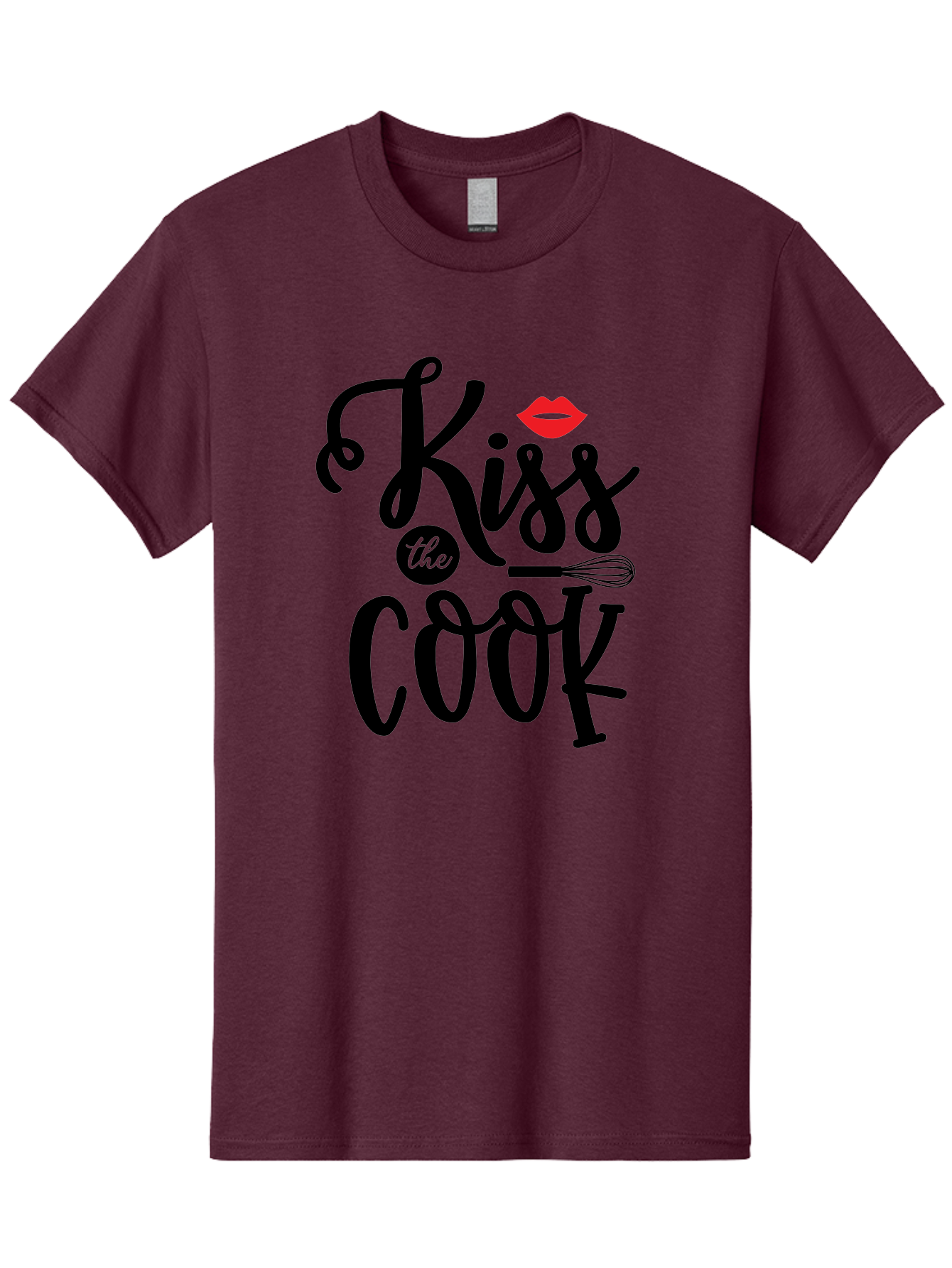 Kiss-The-Cook Men'S Graphic Tee, 100% Cotton, Comfortable Casual Summer Wear, Machine Washable, Kiss The Cook, Cooking With Love, Kitchen Romance, Culinary Passion, Chef'S Kiss, Foodie Charm, Whimsical Kitchen Decor, Playful Typography, Aab584
