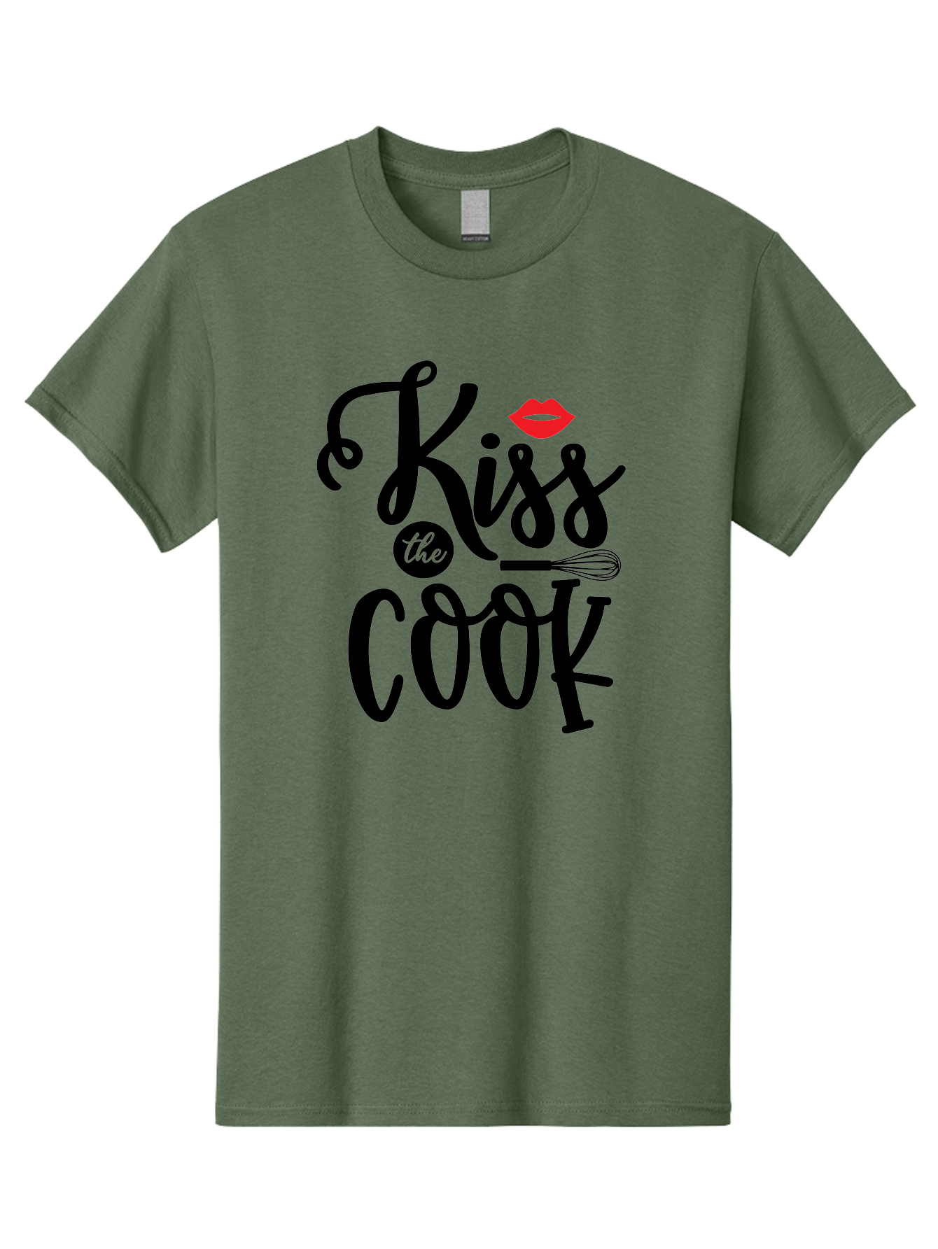 Kiss-The-Cook Men'S Graphic Tee, 100% Cotton, Comfortable Casual Summer Wear, Machine Washable, Kiss The Cook, Cooking With Love, Kitchen Romance, Culinary Passion, Chef'S Kiss, Foodie Charm, Whimsical Kitchen Decor, Playful Typography, Aab584