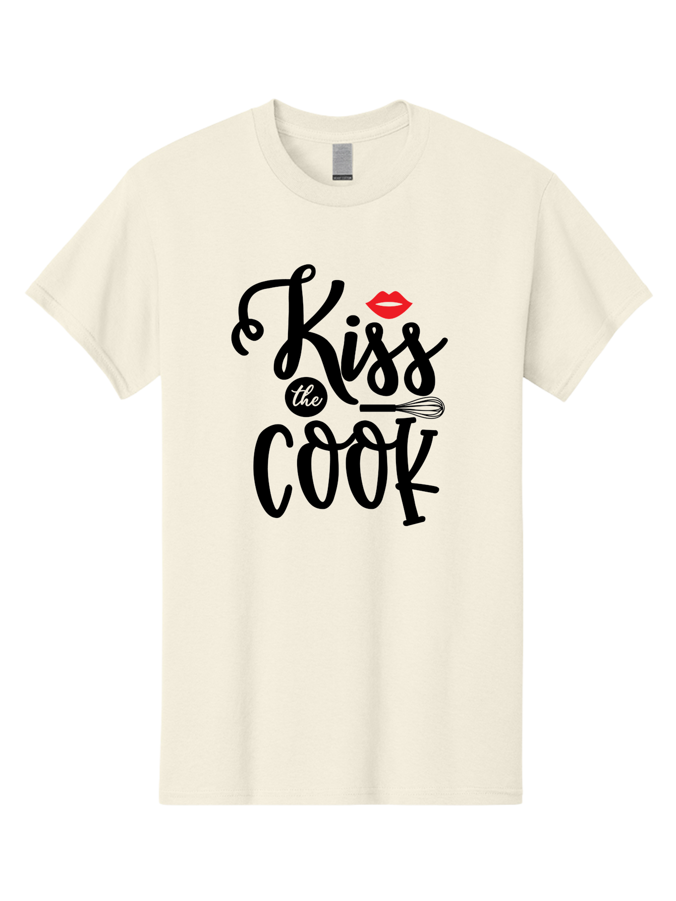 Kiss-The-Cook Men'S Graphic Tee, 100% Cotton, Comfortable Casual Summer Wear, Machine Washable, Kiss The Cook, Cooking With Love, Kitchen Romance, Culinary Passion, Chef'S Kiss, Foodie Charm, Whimsical Kitchen Decor, Playful Typography, Aab584