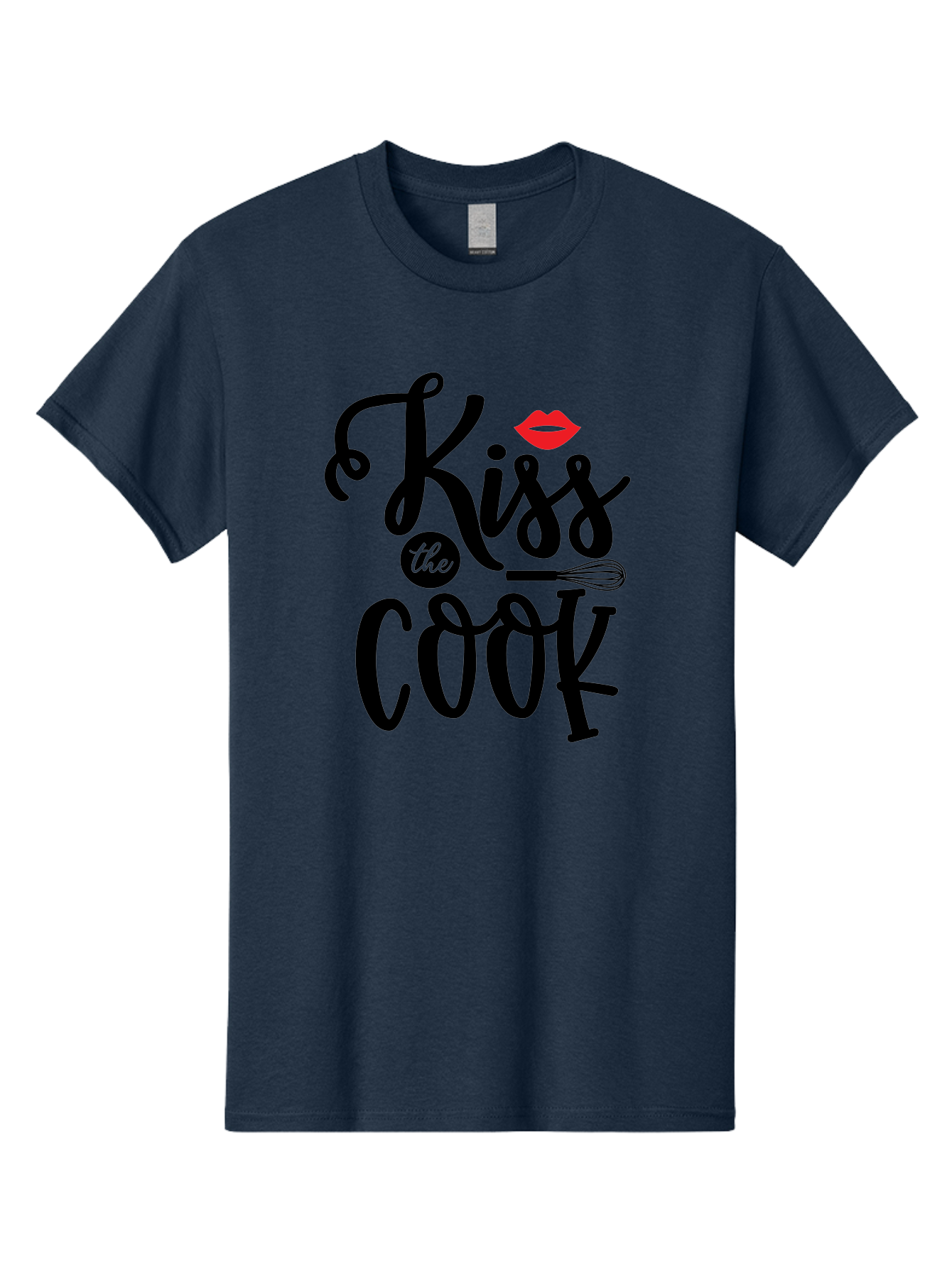 Kiss-The-Cook Men'S Graphic Tee, 100% Cotton, Comfortable Casual Summer Wear, Machine Washable, Kiss The Cook, Cooking With Love, Kitchen Romance, Culinary Passion, Chef'S Kiss, Foodie Charm, Whimsical Kitchen Decor, Playful Typography, Aab584