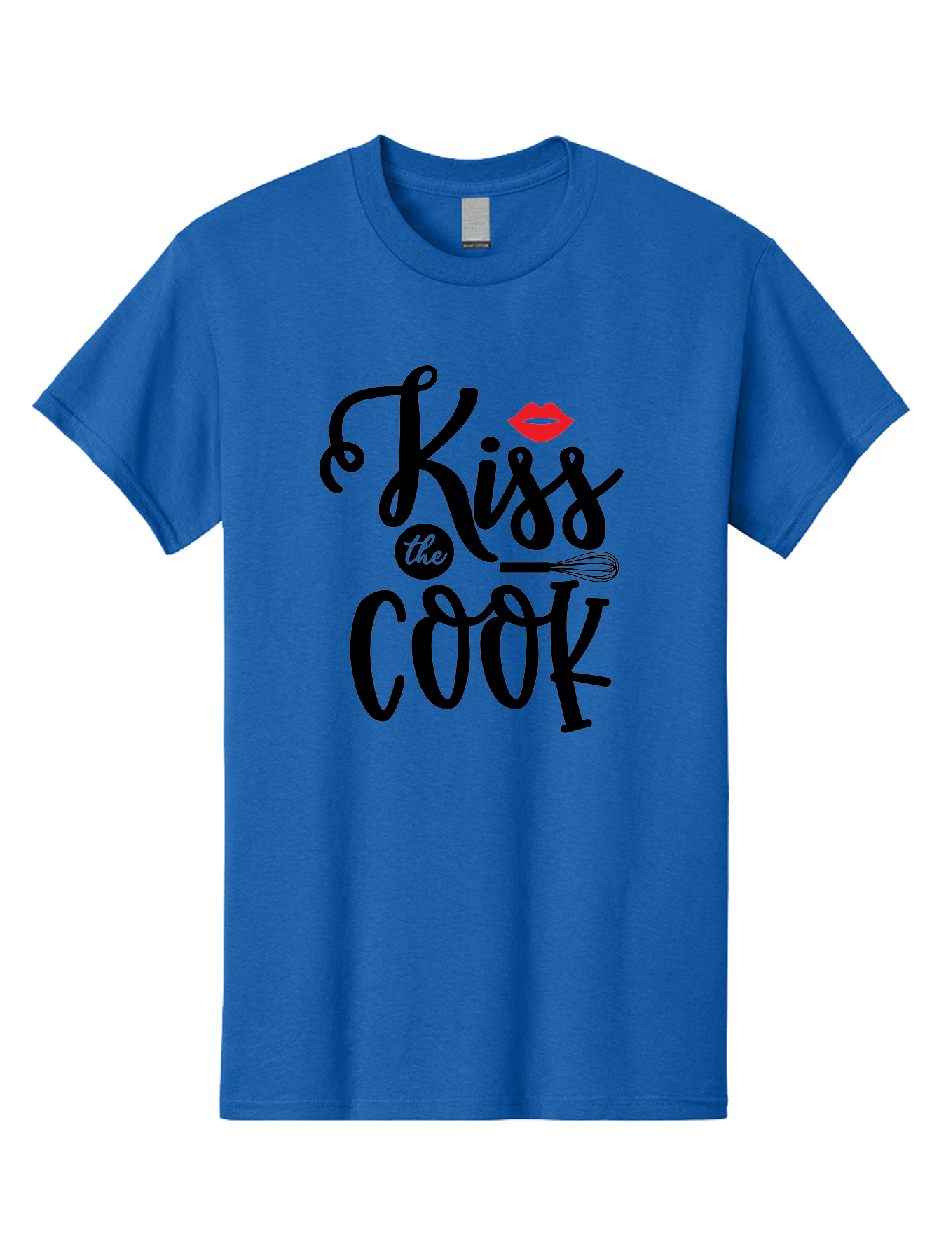Kiss-The-Cook Men'S Graphic Tee, 100% Cotton, Comfortable Casual Summer Wear, Machine Washable, Kiss The Cook, Cooking With Love, Kitchen Romance, Culinary Passion, Chef'S Kiss, Foodie Charm, Whimsical Kitchen Decor, Playful Typography, Aab584