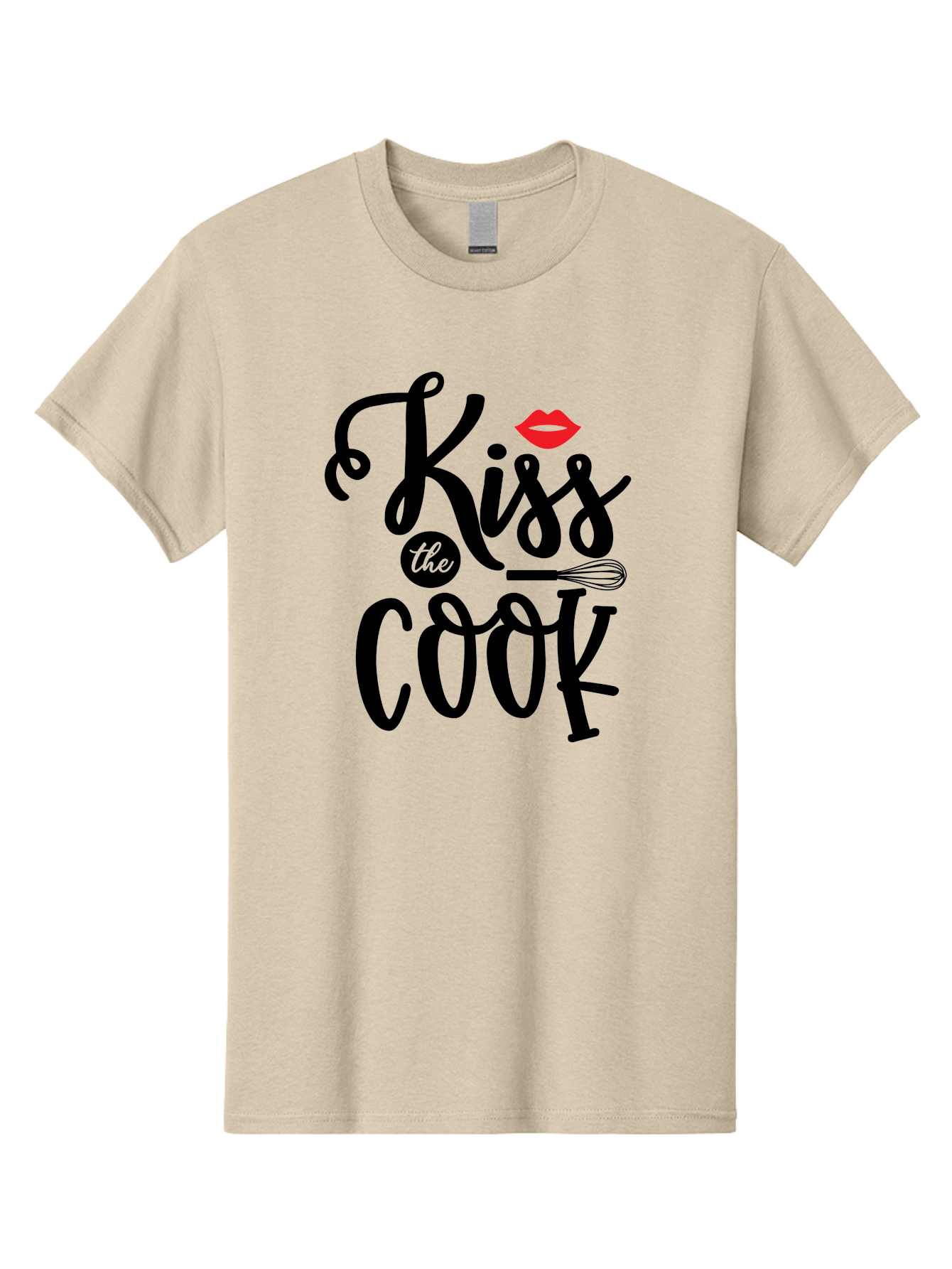 Kiss-The-Cook Men'S Graphic Tee, 100% Cotton, Comfortable Casual Summer Wear, Machine Washable, Kiss The Cook, Cooking With Love, Kitchen Romance, Culinary Passion, Chef'S Kiss, Foodie Charm, Whimsical Kitchen Decor, Playful Typography, Aab584
