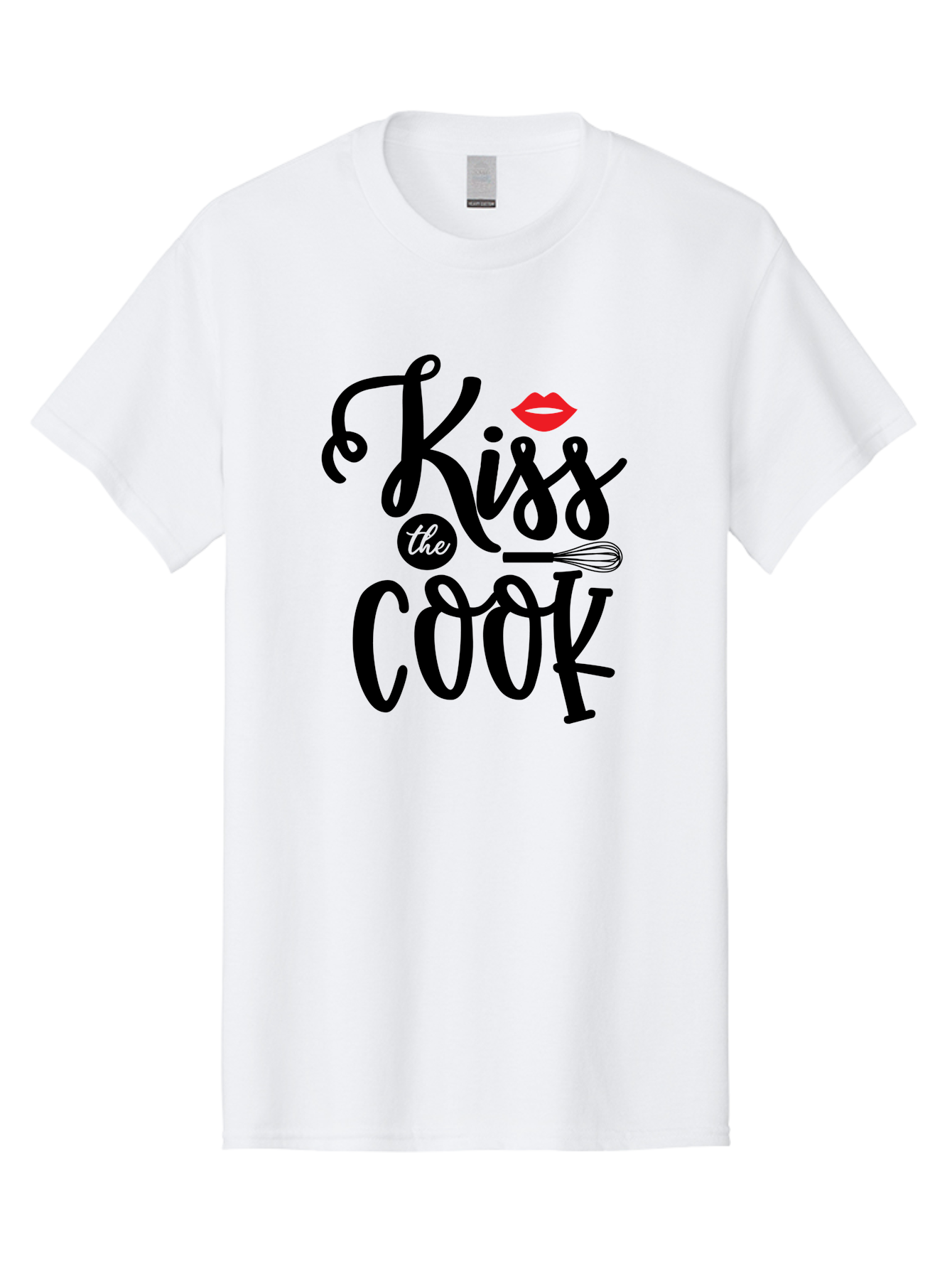 Kiss-The-Cook Men'S Graphic Tee, 100% Cotton, Comfortable Casual Summer Wear, Machine Washable, Kiss The Cook, Cooking With Love, Kitchen Romance, Culinary Passion, Chef'S Kiss, Foodie Charm, Whimsical Kitchen Decor, Playful Typography, Aab584