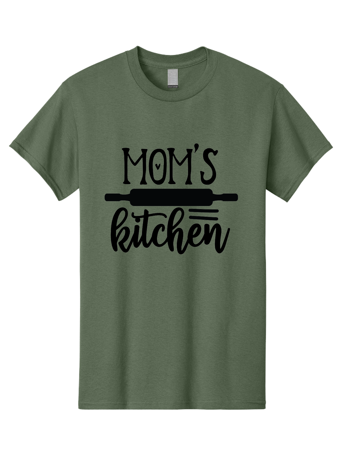 Mom-S-Kitchen Men'S Graphic Tee, 100% Cotton, Comfortable Casual Summer Wear, Machine Washable, Mom'S Kitchen, Mother'S Day Gift, Kitchen Decor, Baking, Cooking, Rolling Pin, Mother'S Kitchen, Homemade, Family Recipe, Kitchen Love, Aab586