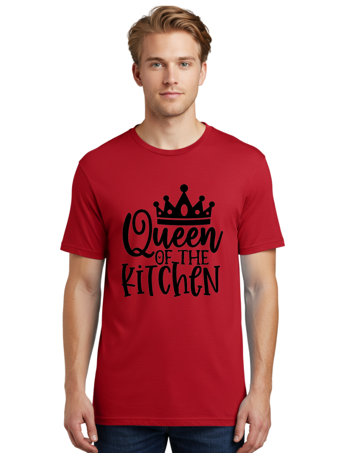 Queen-Of-The-Kitchen Men'S Graphic Tee, 100% Cotton, Comfortable Casual Summer Wear, Machine Washable, Kitchen Queen, Cooking, Baking, Culinary Skills, Domestic Goddess, Kitchen Decor, Cooking Inspiration, Recipe Ideas, Kitchen Motivation, Aab587