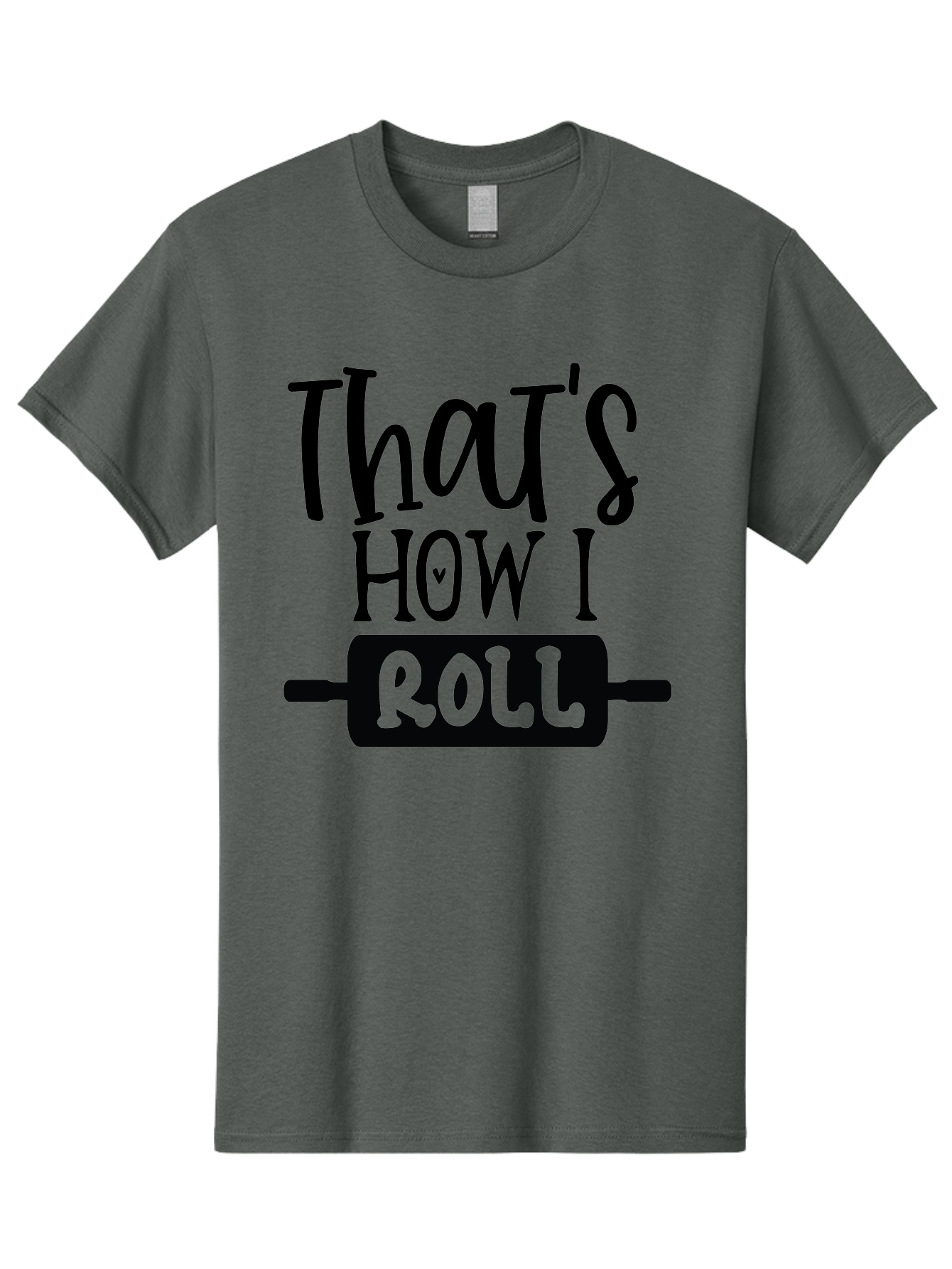 That-S-How-I-Roll Men'S Graphic Tee, 100% Cotton, Comfortable Casual Summer Wear, Machine Washable, Funny Quote, Playful Baking, Humorous Phrase, Rolling Pin, Baking Humor, Witty Saying, Lighthearted Graphic, Bakery Inspiration, Foodie Humor Aab590