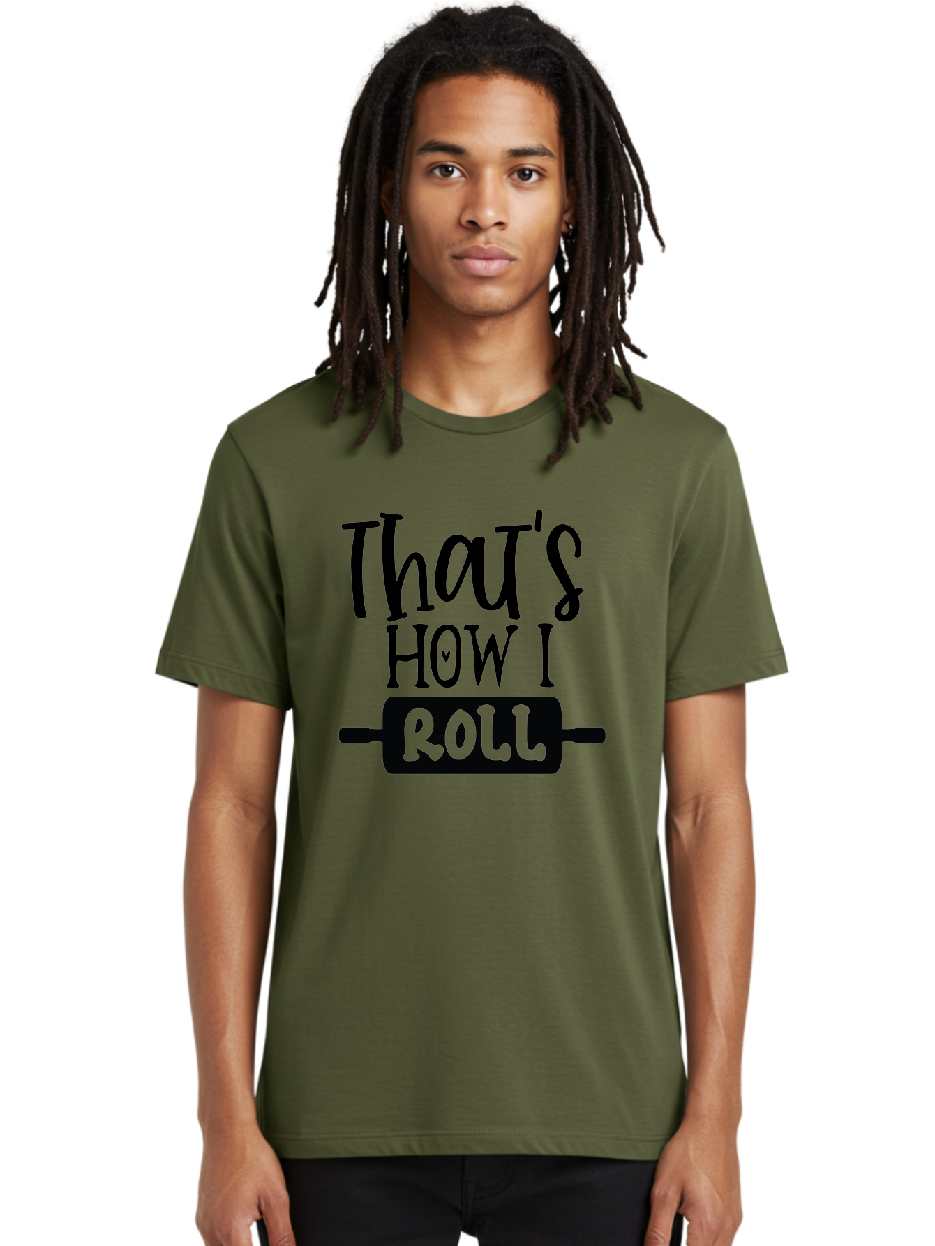 That-S-How-I-Roll Men'S Graphic Tee, 100% Cotton, Comfortable Casual Summer Wear, Machine Washable, Funny Quote, Playful Baking, Humorous Phrase, Rolling Pin, Baking Humor, Witty Saying, Lighthearted Graphic, Bakery Inspiration, Foodie Humor Aab590