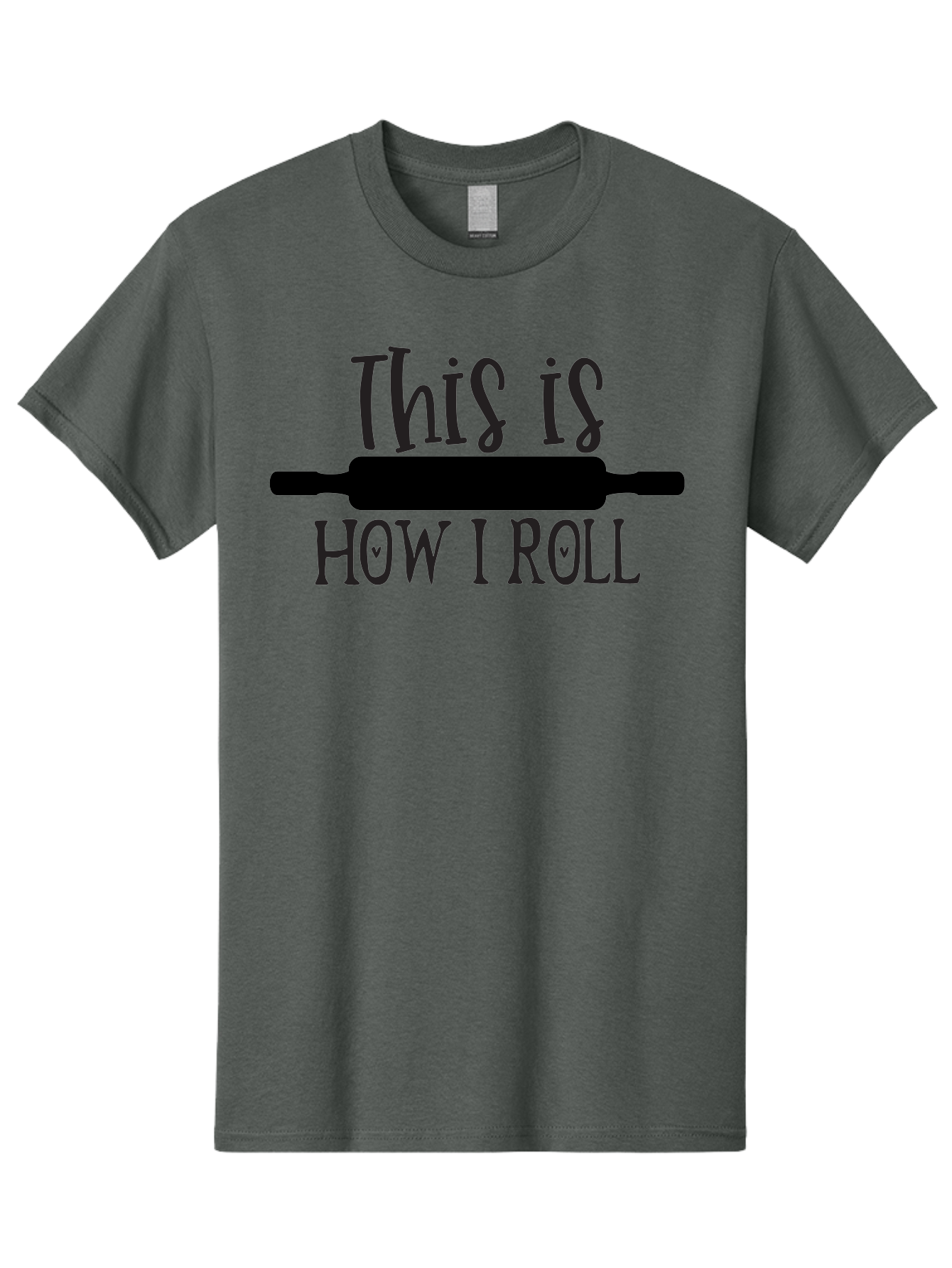 This-Is-How-I-Roll Men'S Graphic Tee, 100% Cotton, Comfortable Casual Summer Wear, Machine Washable, Baking Humor, Rolling Pin, Punny Phrase, Funny Quote, Baking Quote, Kitchen Humor, Playful Design, Whimsical Typography, Clever Saying Aab591