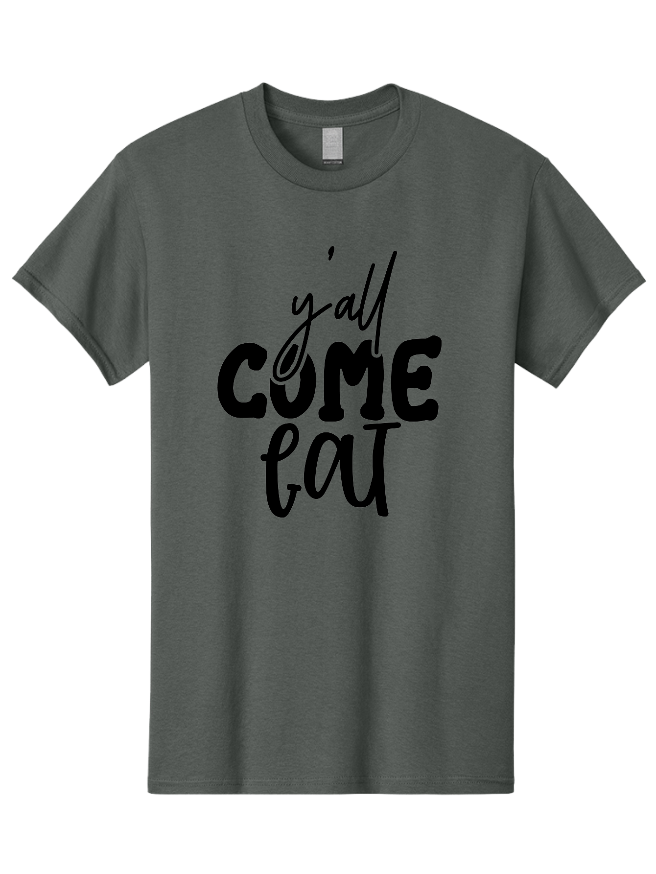 Y-All-Come-Eat-1 Men'S Graphic Tee, 100% Cotton, Comfortable Casual Summer Wear, Machine Washable, Y'All Come Eat, Southern Hospitality, Food Invitation, Casual Dining, Rustic Charm, Welcoming Phrase, Restaurant Sign, Country Style Aab596