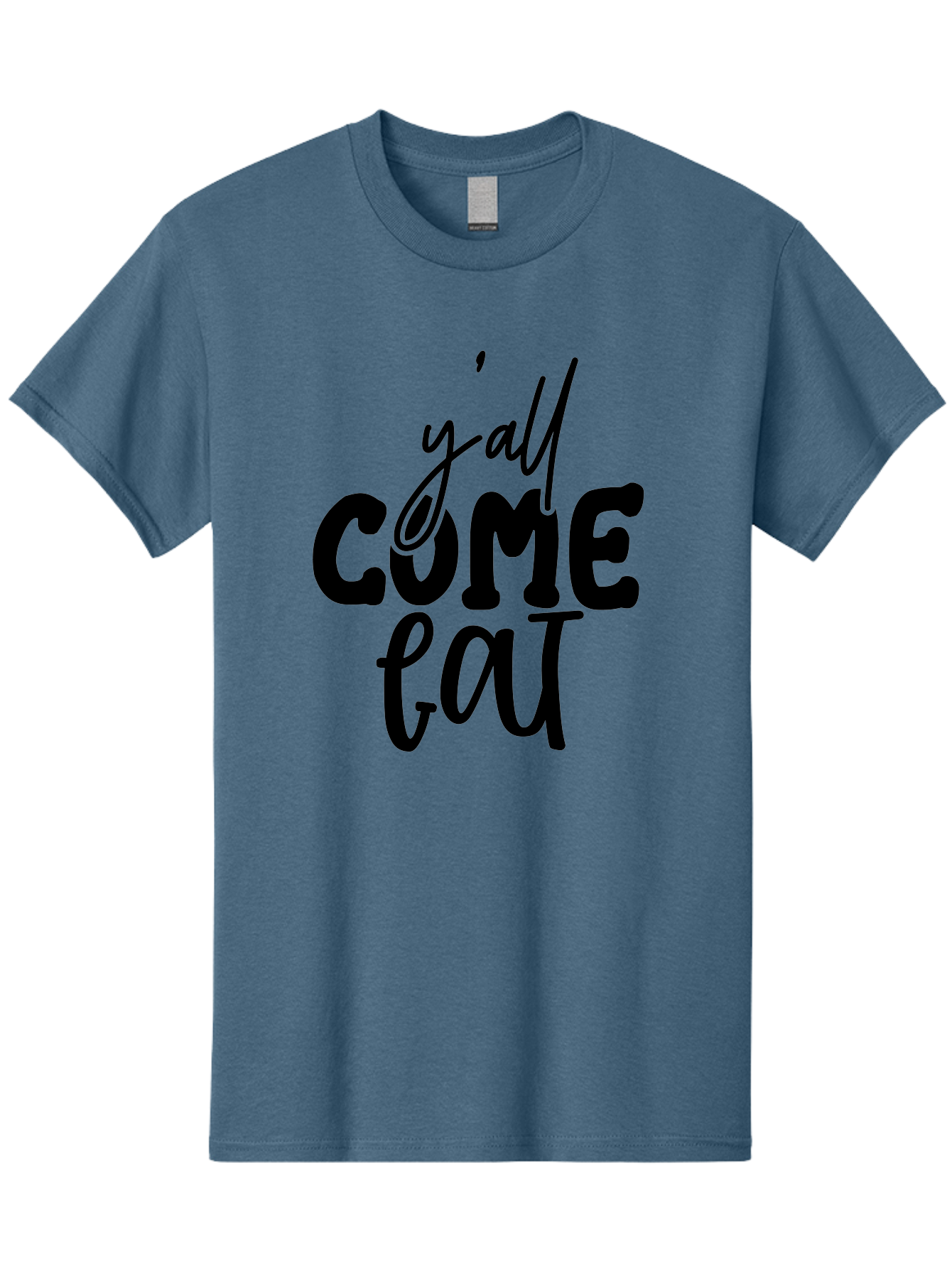 Y-All-Come-Eat-1 Men'S Graphic Tee, 100% Cotton, Comfortable Casual Summer Wear, Machine Washable, Y'All Come Eat, Southern Hospitality, Food Invitation, Casual Dining, Rustic Charm, Welcoming Phrase, Restaurant Sign, Country Style Aab596
