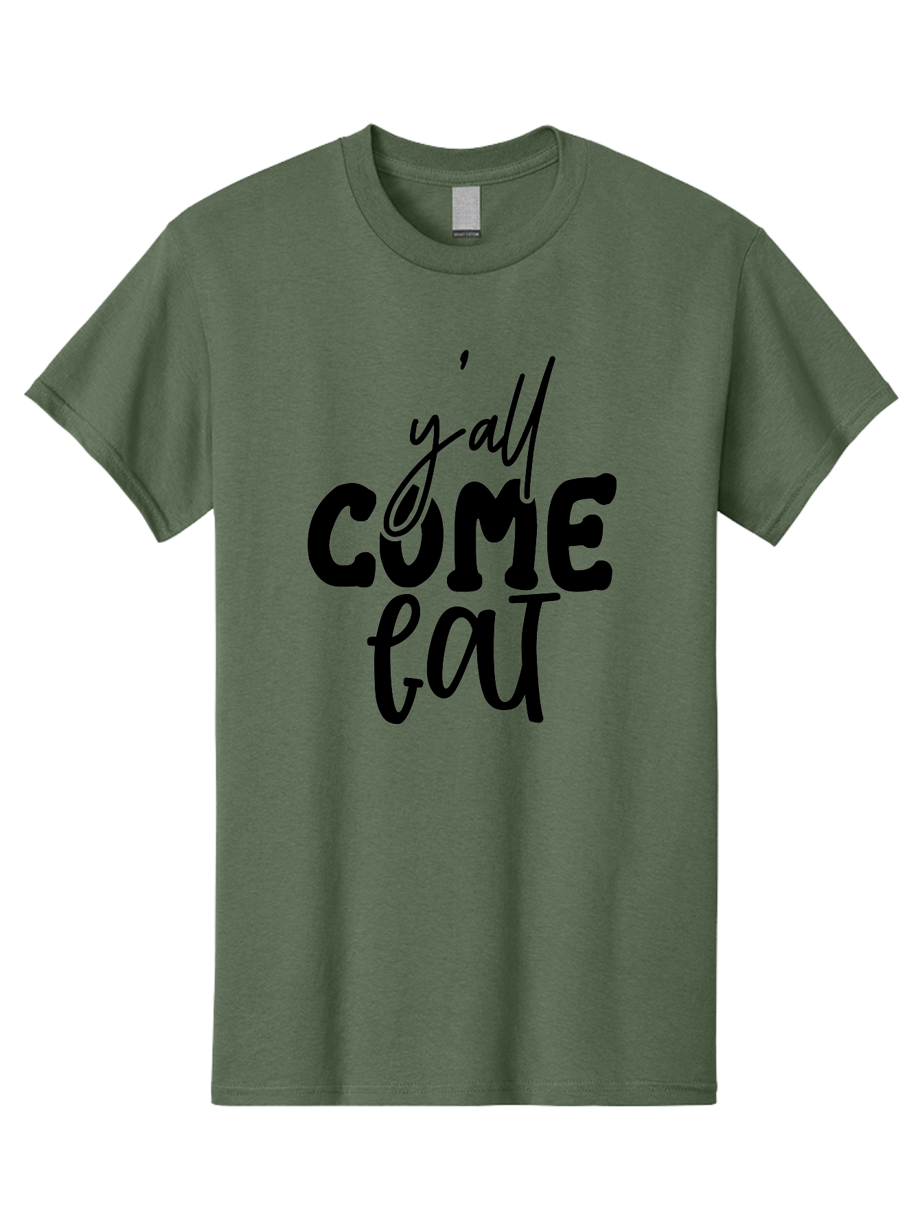 Y-All-Come-Eat-1 Men'S Graphic Tee, 100% Cotton, Comfortable Casual Summer Wear, Machine Washable, Y'All Come Eat, Southern Hospitality, Food Invitation, Casual Dining, Rustic Charm, Welcoming Phrase, Restaurant Sign, Country Style Aab596
