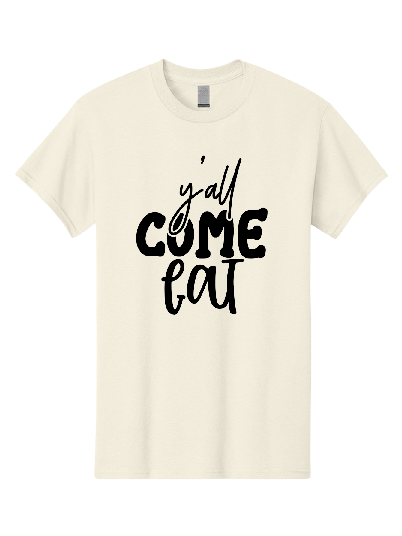 Y-All-Come-Eat-1 Men'S Graphic Tee, 100% Cotton, Comfortable Casual Summer Wear, Machine Washable, Y'All Come Eat, Southern Hospitality, Food Invitation, Casual Dining, Rustic Charm, Welcoming Phrase, Restaurant Sign, Country Style Aab596