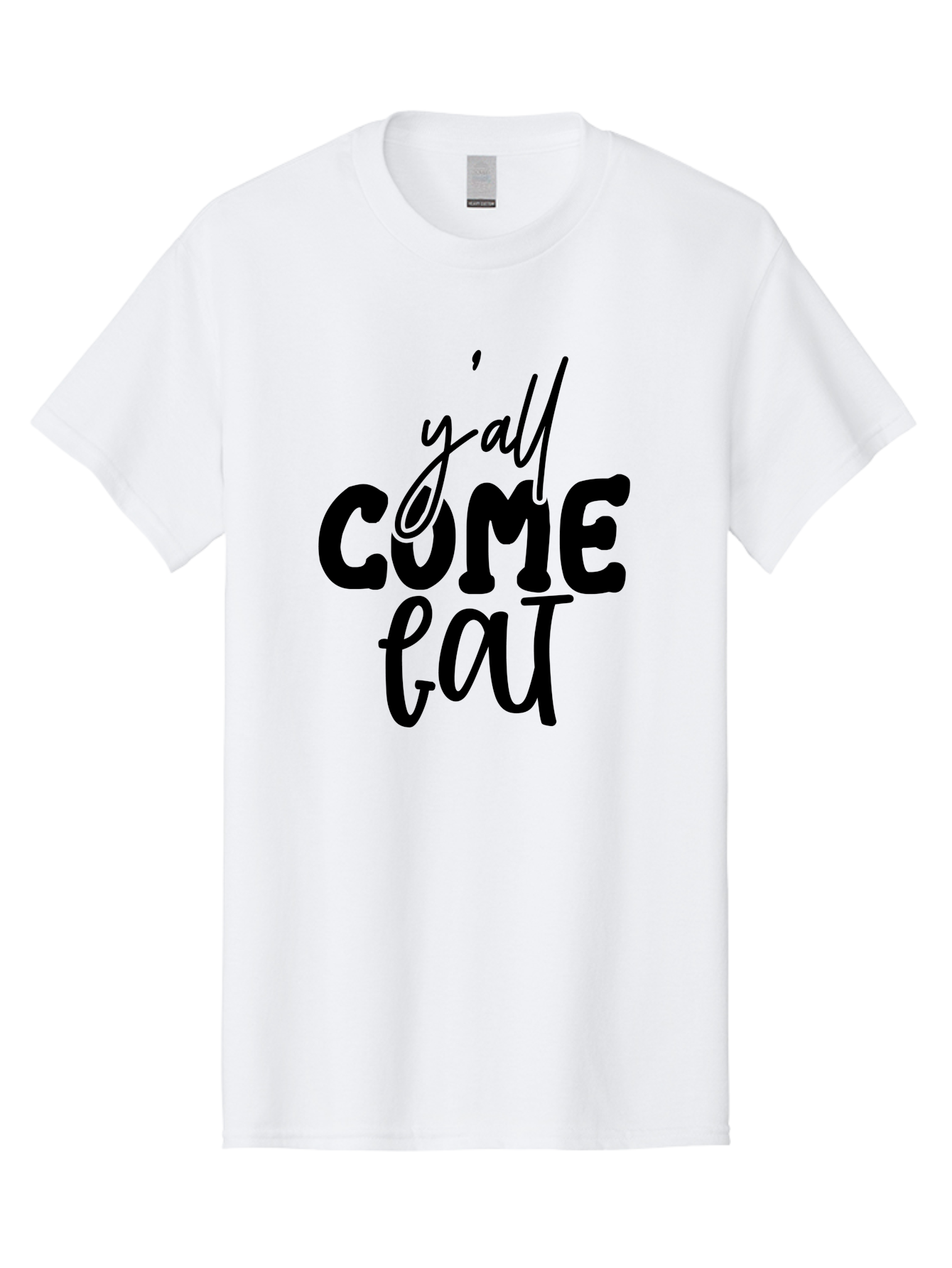 Y-All-Come-Eat-1 Men'S Graphic Tee, 100% Cotton, Comfortable Casual Summer Wear, Machine Washable, Y'All Come Eat, Southern Hospitality, Food Invitation, Casual Dining, Rustic Charm, Welcoming Phrase, Restaurant Sign, Country Style Aab596