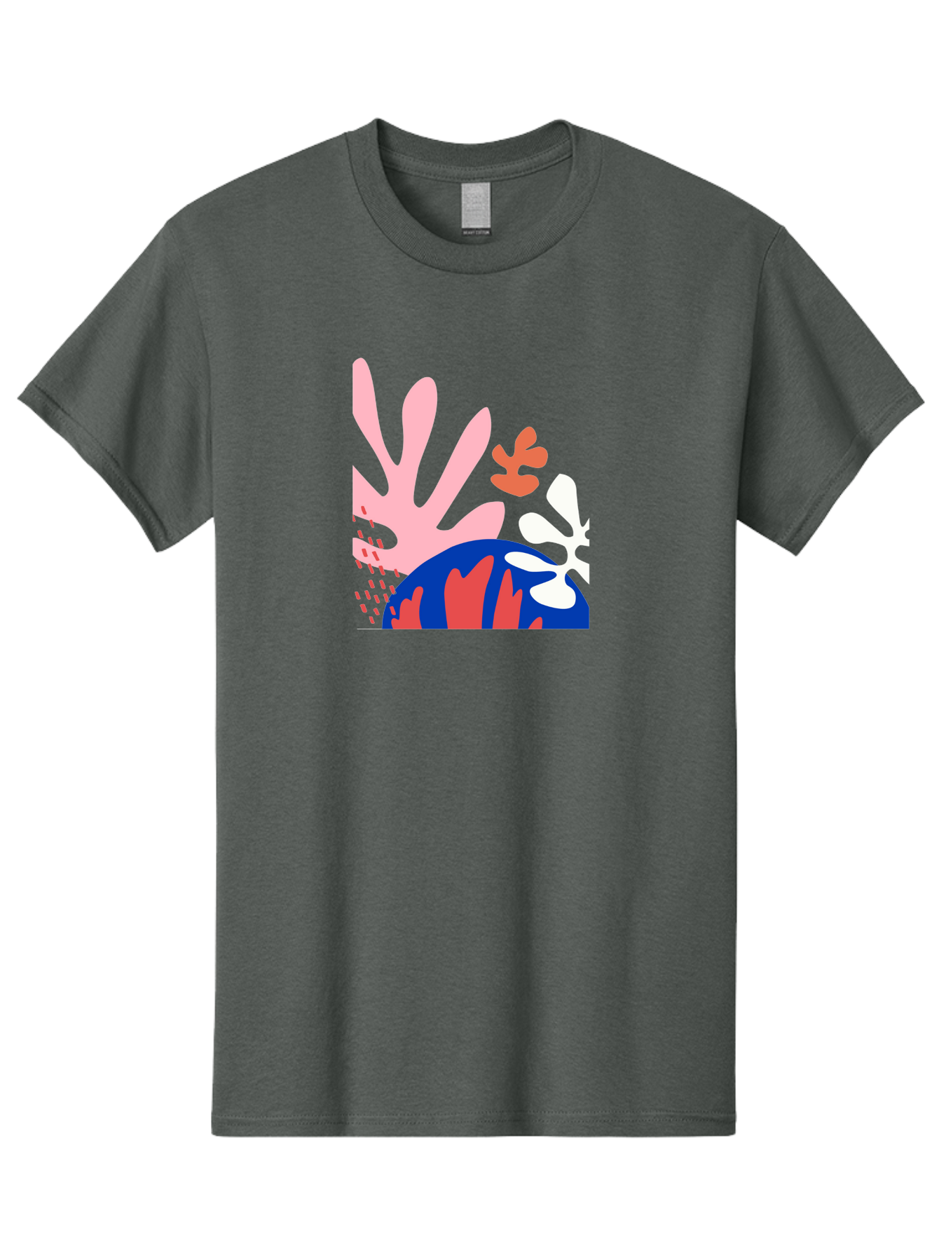Abstract-Art Men'S Graphic Tee, 100% Cotton, Comfortable Casual Summer Wear, Machine Washable, Abstract Floral Design, Vibrant Colors, Playful Patterns, Blue And Red Globe, Pink Background, Yellow Rectangle, Modern Art, Creative Graphic Aab600