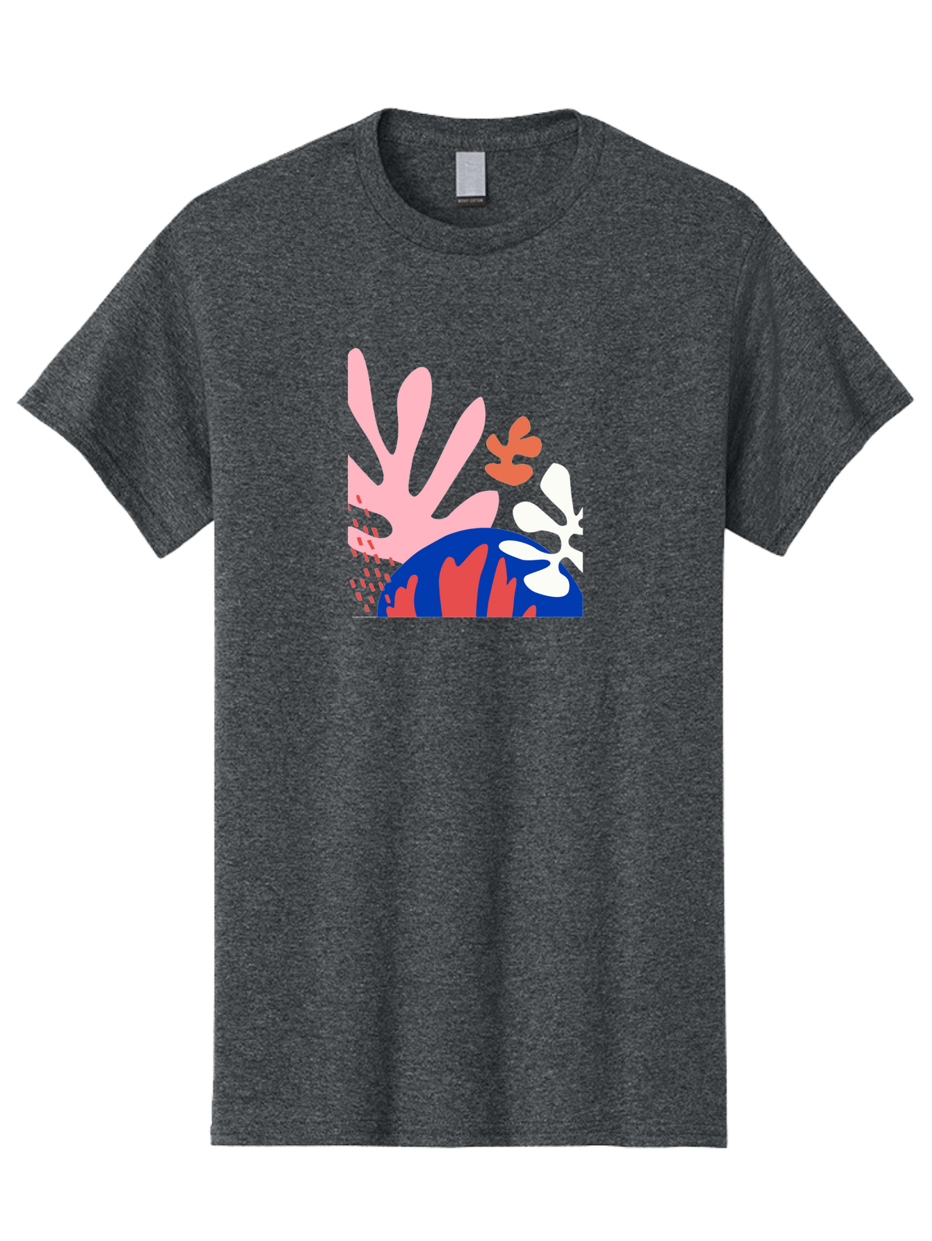 Abstract-Art Men'S Graphic Tee, 100% Cotton, Comfortable Casual Summer Wear, Machine Washable, Abstract Floral Design, Vibrant Colors, Playful Patterns, Blue And Red Globe, Pink Background, Yellow Rectangle, Modern Art, Creative Graphic Aab600