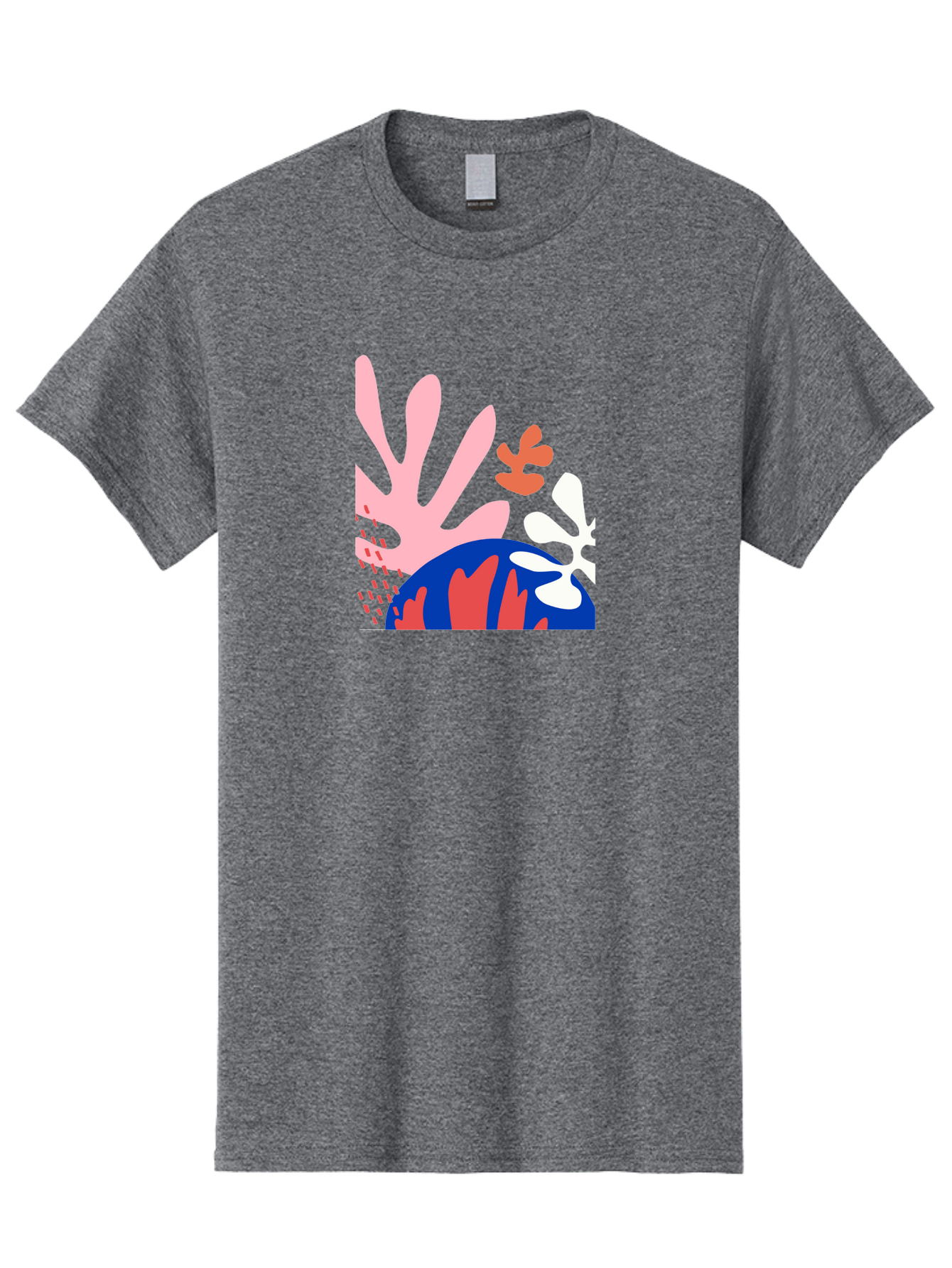 Abstract-Art Men'S Graphic Tee, 100% Cotton, Comfortable Casual Summer Wear, Machine Washable, Abstract Floral Design, Vibrant Colors, Playful Patterns, Blue And Red Globe, Pink Background, Yellow Rectangle, Modern Art, Creative Graphic Aab600