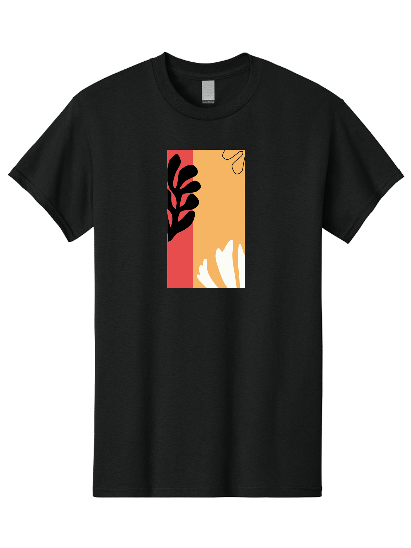Abstract-Flowers Men'S Graphic Tee, 100% Cotton, Comfortable Casual Summer Wear, Machine Washable, Abstract Leaves, Graphic Design, Modern Art, Bold Colors, Minimalist Style, Floral Motif, Creative Expression, Digital Illustration Aab602