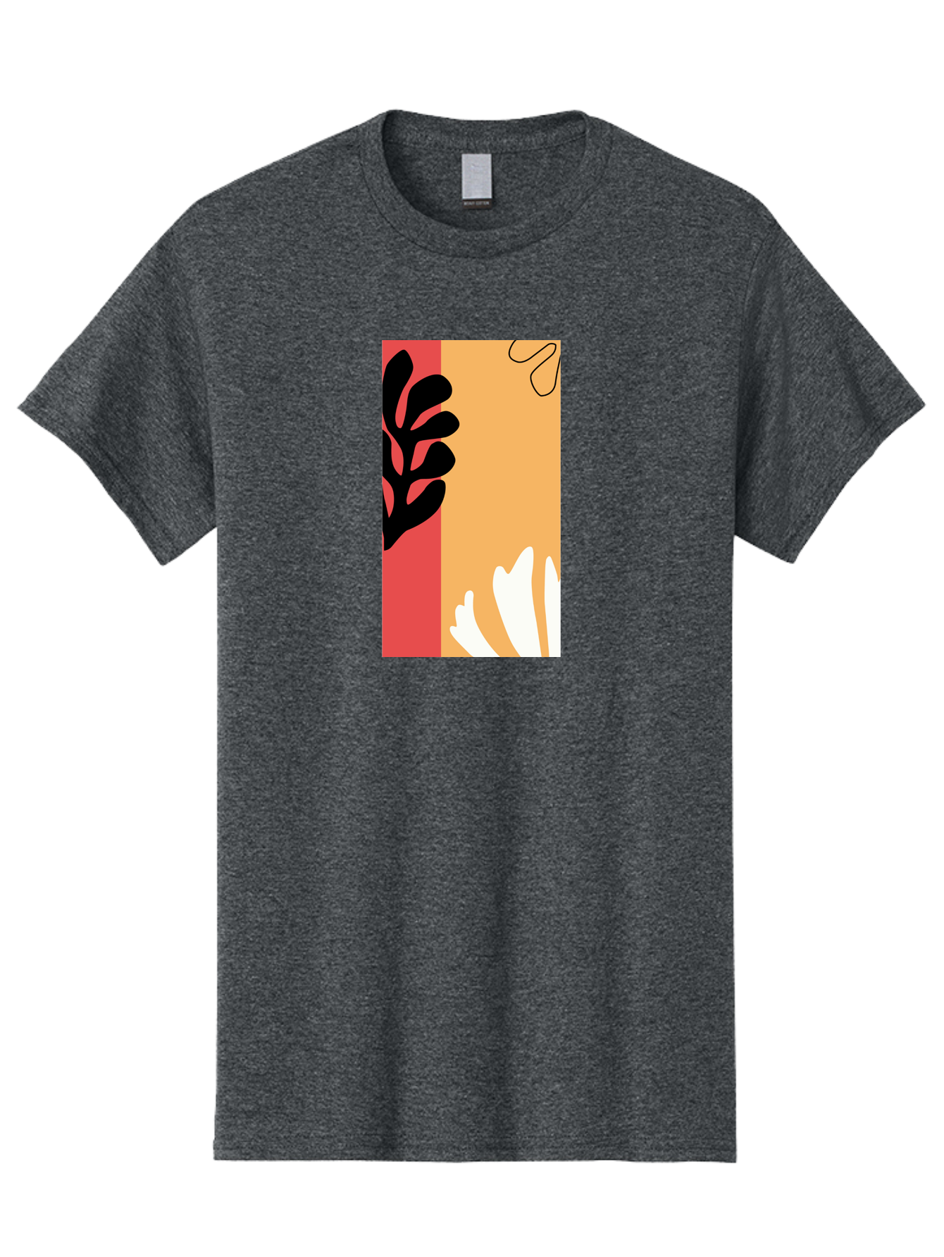 Abstract-Flowers Men'S Graphic Tee, 100% Cotton, Comfortable Casual Summer Wear, Machine Washable, Abstract Leaves, Graphic Design, Modern Art, Bold Colors, Minimalist Style, Floral Motif, Creative Expression, Digital Illustration Aab602