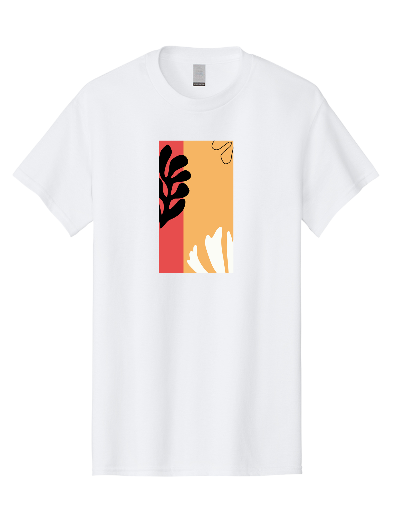 Abstract-Flowers Men'S Graphic Tee, 100% Cotton, Comfortable Casual Summer Wear, Machine Washable, Abstract Leaves, Graphic Design, Modern Art, Bold Colors, Minimalist Style, Floral Motif, Creative Expression, Digital Illustration Aab602