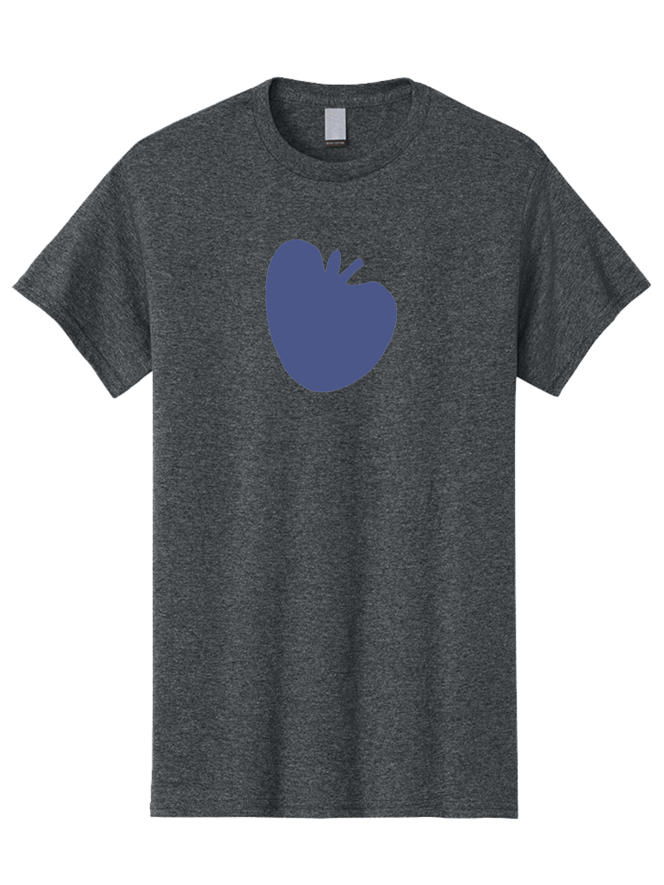 Blue-Apple-1 Men'S Graphic Tee, 100% Cotton, Comfortable Casual Summer Wear, Machine Washable, Purple Apple, Simple Design, Minimalist Logo, Fruit Symbol, Clean Graphics, Modern Illustration Aab603