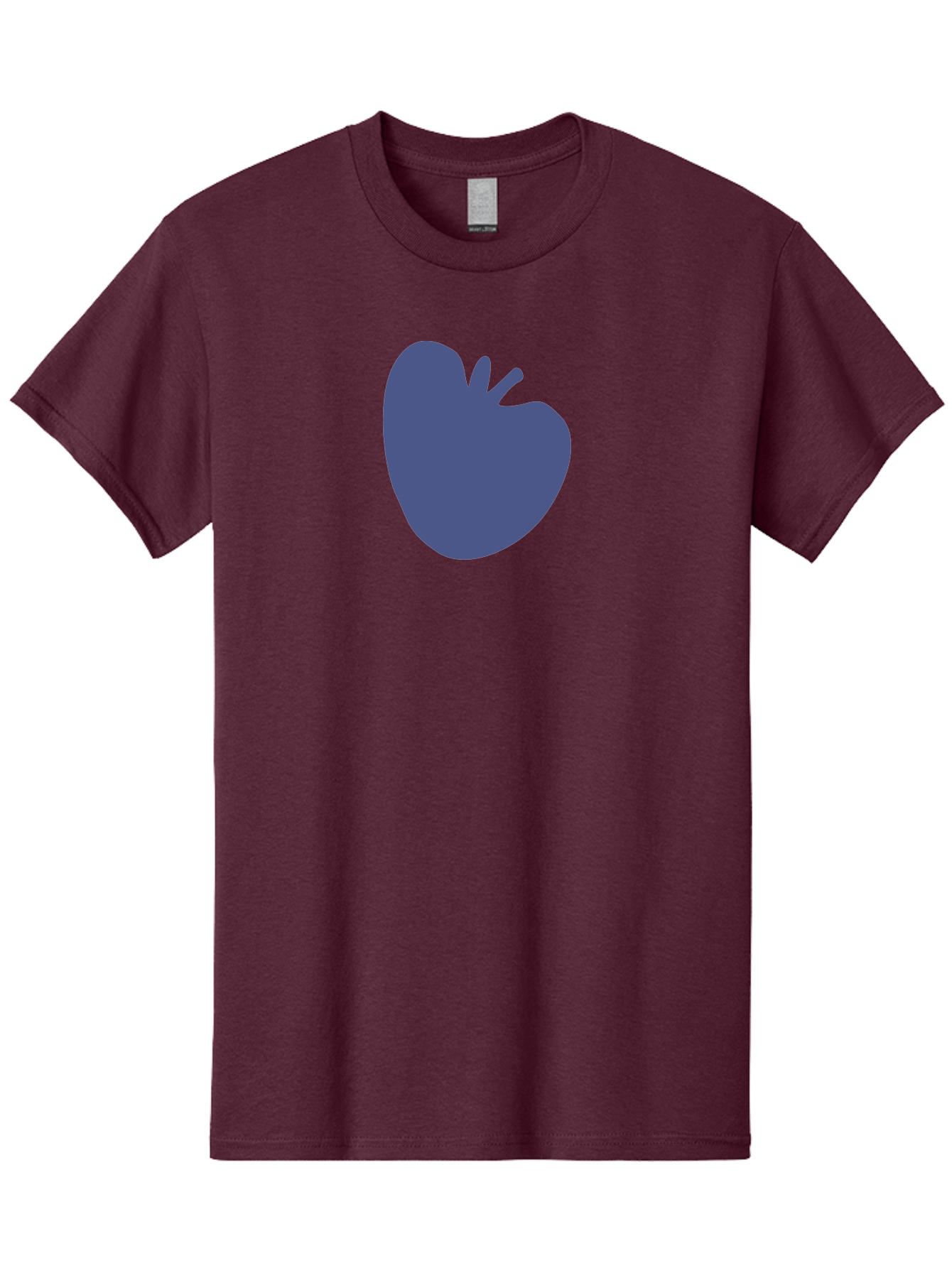 Blue-Apple-1 Men'S Graphic Tee, 100% Cotton, Comfortable Casual Summer Wear, Machine Washable, Purple Apple, Simple Design, Minimalist Logo, Fruit Symbol, Clean Graphics, Modern Illustration Aab603
