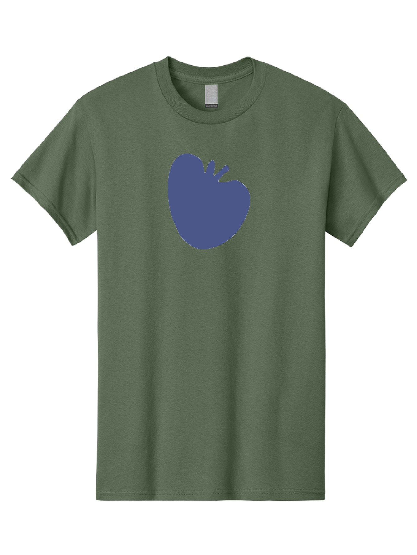 Blue-Apple-1 Men'S Graphic Tee, 100% Cotton, Comfortable Casual Summer Wear, Machine Washable, Purple Apple, Simple Design, Minimalist Logo, Fruit Symbol, Clean Graphics, Modern Illustration Aab603