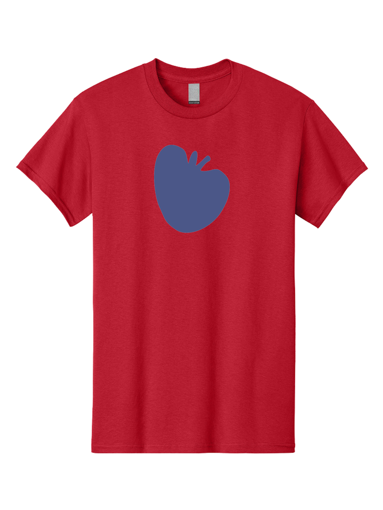 Blue-Apple-1 Men'S Graphic Tee, 100% Cotton, Comfortable Casual Summer Wear, Machine Washable, Purple Apple, Simple Design, Minimalist Logo, Fruit Symbol, Clean Graphics, Modern Illustration Aab603