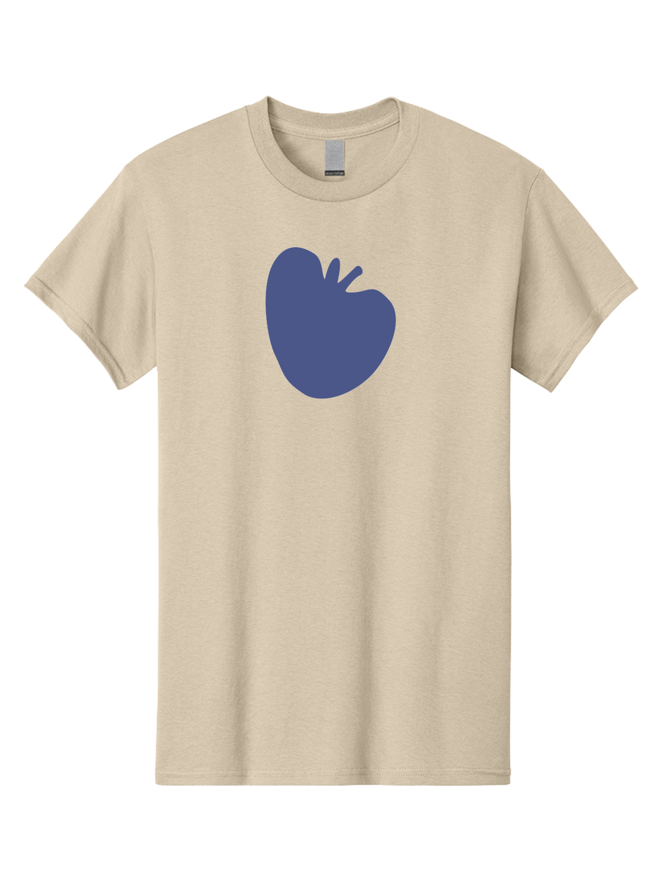 Blue-Apple-1 Men'S Graphic Tee, 100% Cotton, Comfortable Casual Summer Wear, Machine Washable, Purple Apple, Simple Design, Minimalist Logo, Fruit Symbol, Clean Graphics, Modern Illustration Aab603