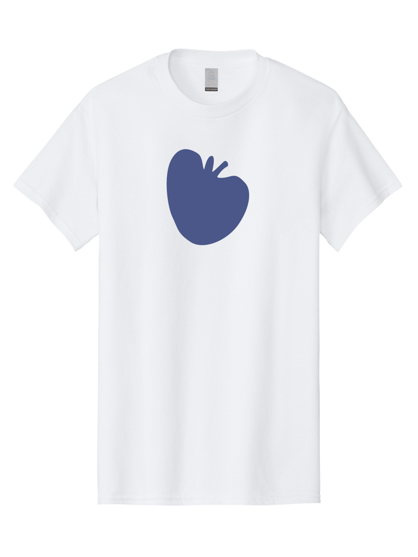 Blue-Apple-1 Men'S Graphic Tee, 100% Cotton, Comfortable Casual Summer Wear, Machine Washable, Purple Apple, Simple Design, Minimalist Logo, Fruit Symbol, Clean Graphics, Modern Illustration Aab603
