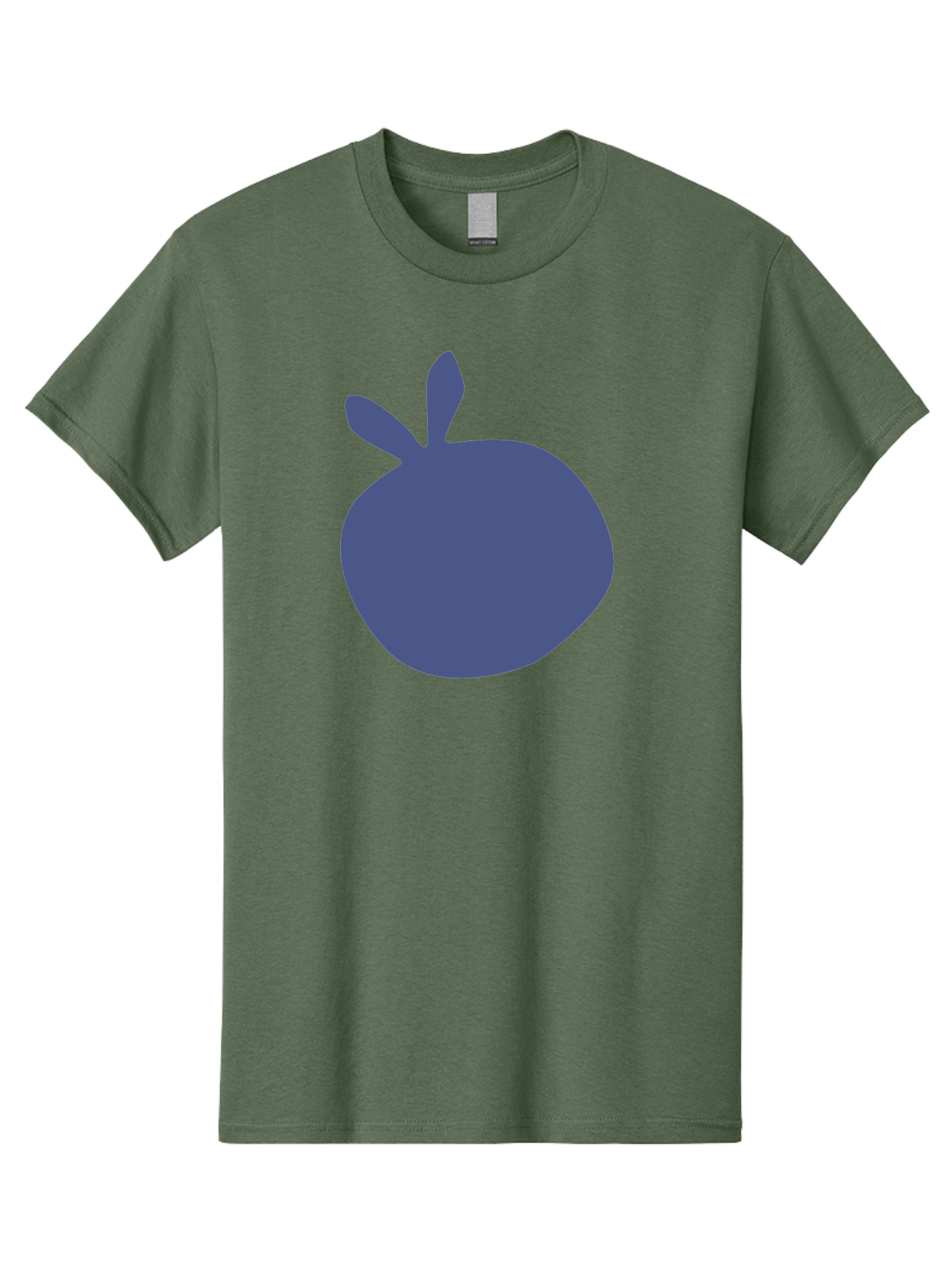 Blue-Apple Men'S Graphic Tee, 100% Cotton, Comfortable Casual Summer Wear, Machine Washable, Blue Apple, Simple Design, Minimalist Art, Blue Fruit, Digital Illustration, Apple Silhouette, Graphic Icon Aab604