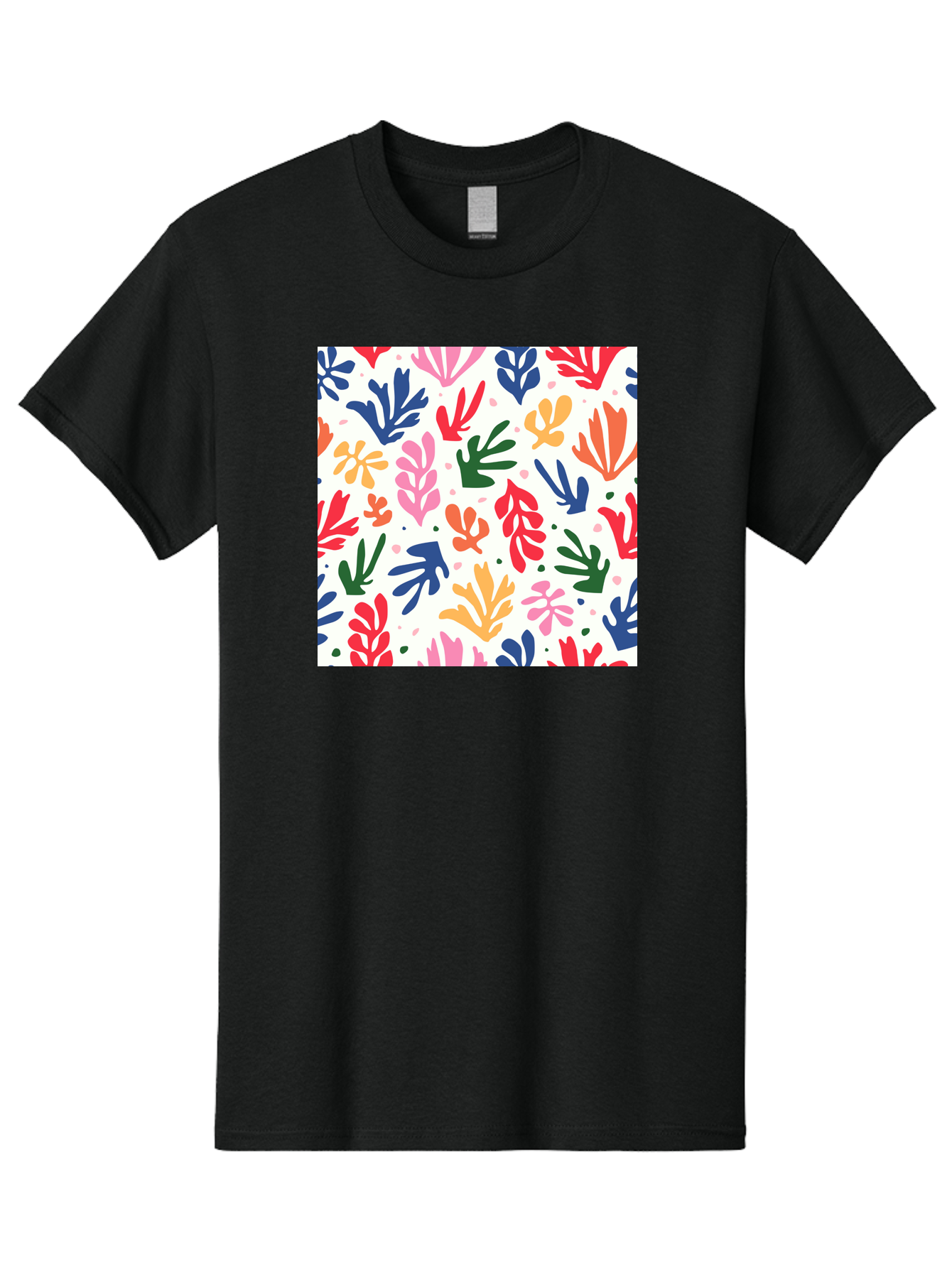 Colorful-Leaves-Pattern Men'S Graphic Tee, 100% Cotton, Comfortable Casual Summer Wear, Machine Washable, Colorful Leaves, Floral Pattern, Vibrant Colors, Playful Design, Abstract Shapes, Whimsical Artwork, Artistic Expression, Aab609