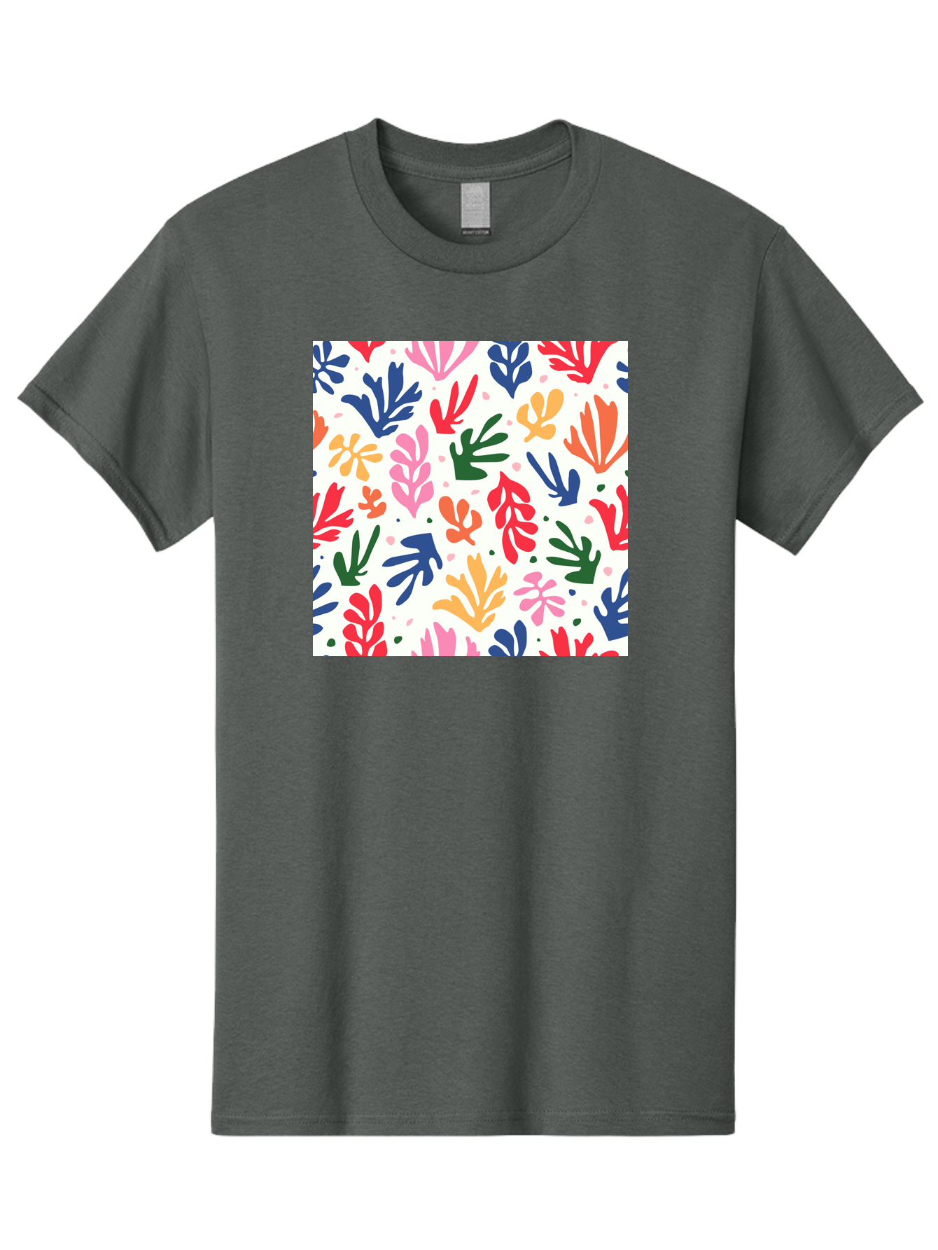 Colorful-Leaves-Pattern Men'S Graphic Tee, 100% Cotton, Comfortable Casual Summer Wear, Machine Washable, Colorful Leaves, Floral Pattern, Vibrant Colors, Playful Design, Abstract Shapes, Whimsical Artwork, Artistic Expression, Aab609
