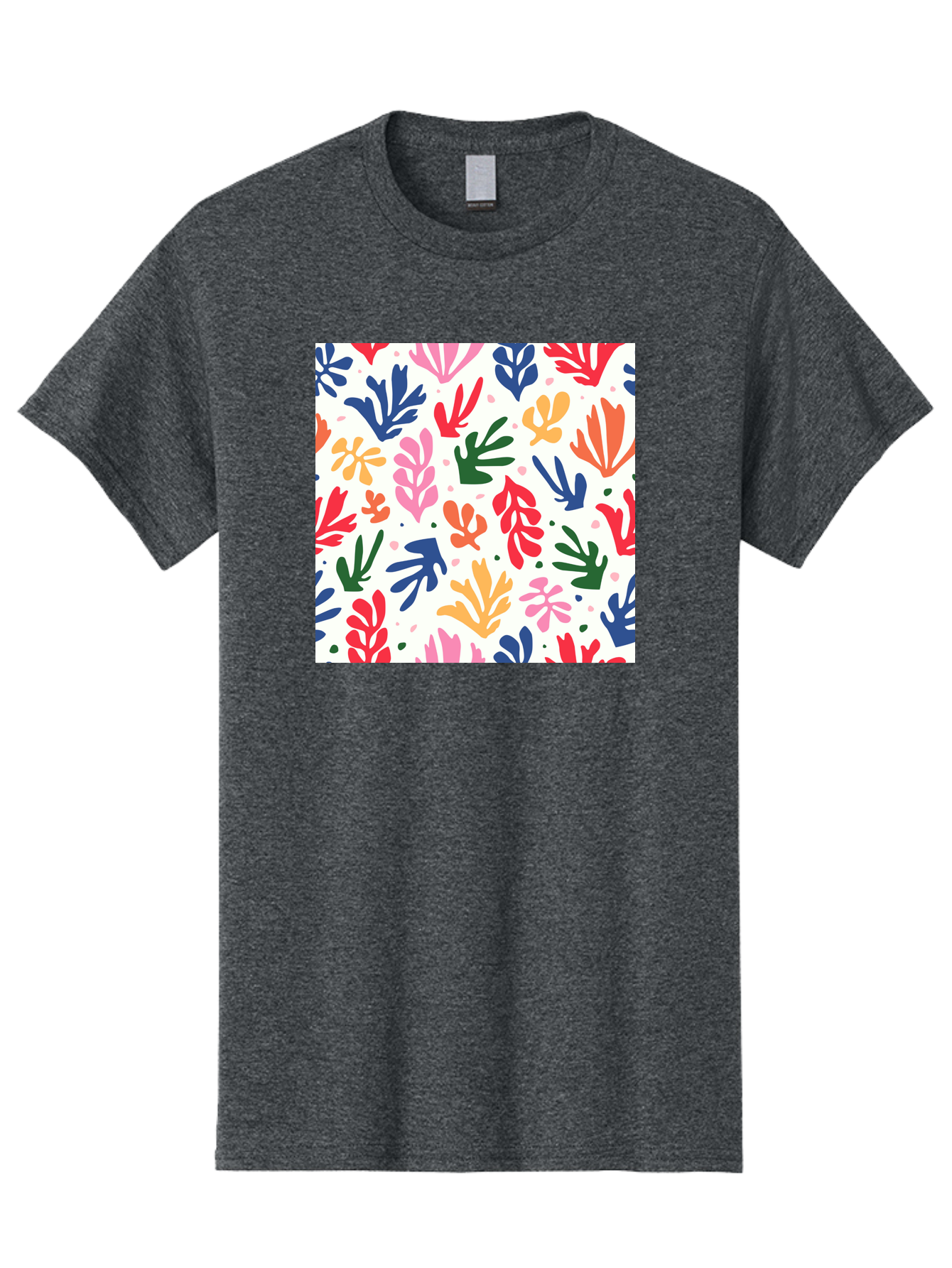 Colorful-Leaves-Pattern Men'S Graphic Tee, 100% Cotton, Comfortable Casual Summer Wear, Machine Washable, Colorful Leaves, Floral Pattern, Vibrant Colors, Playful Design, Abstract Shapes, Whimsical Artwork, Artistic Expression, Aab609