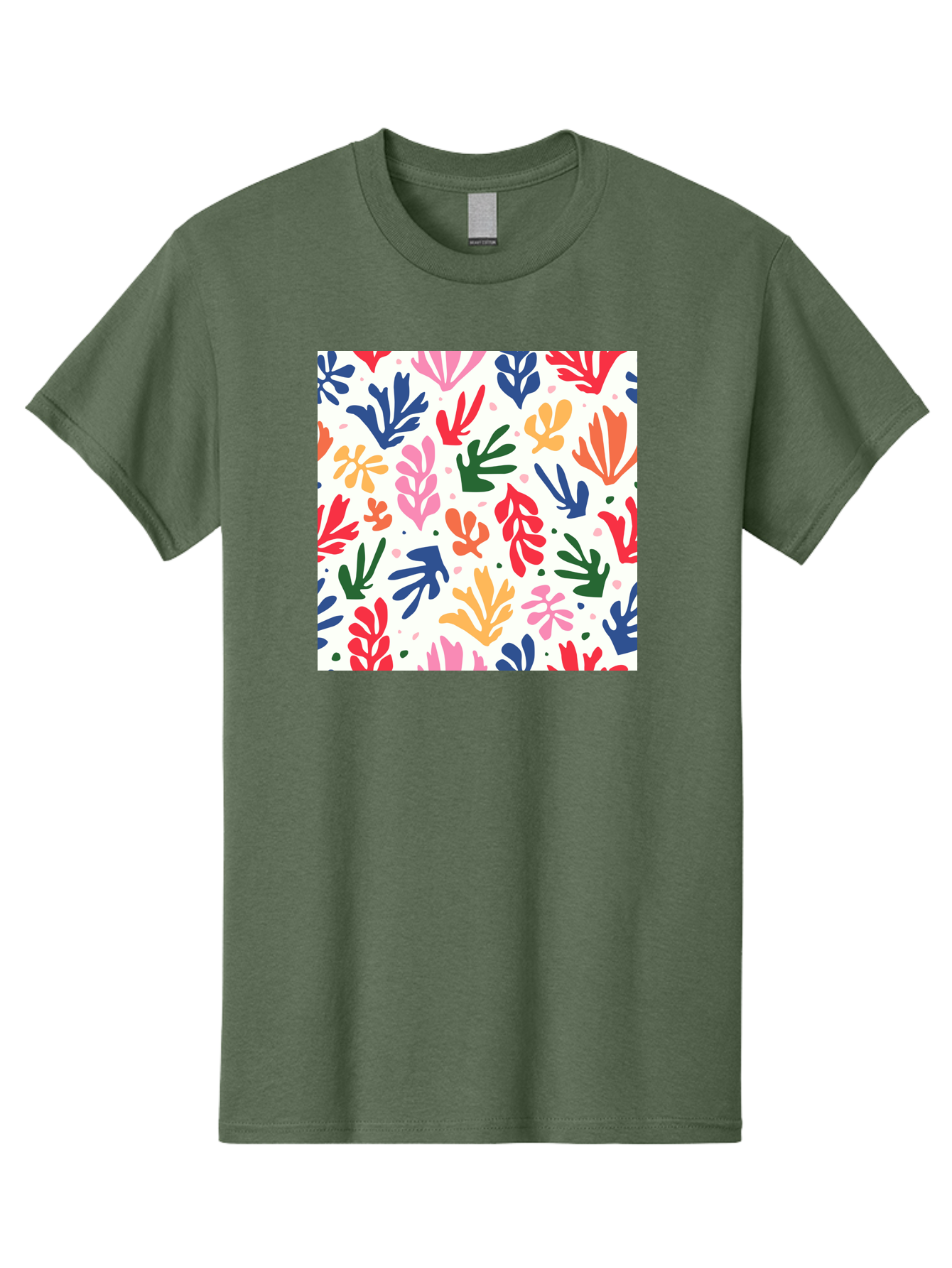 Colorful-Leaves-Pattern Men'S Graphic Tee, 100% Cotton, Comfortable Casual Summer Wear, Machine Washable, Colorful Leaves, Floral Pattern, Vibrant Colors, Playful Design, Abstract Shapes, Whimsical Artwork, Artistic Expression, Aab609