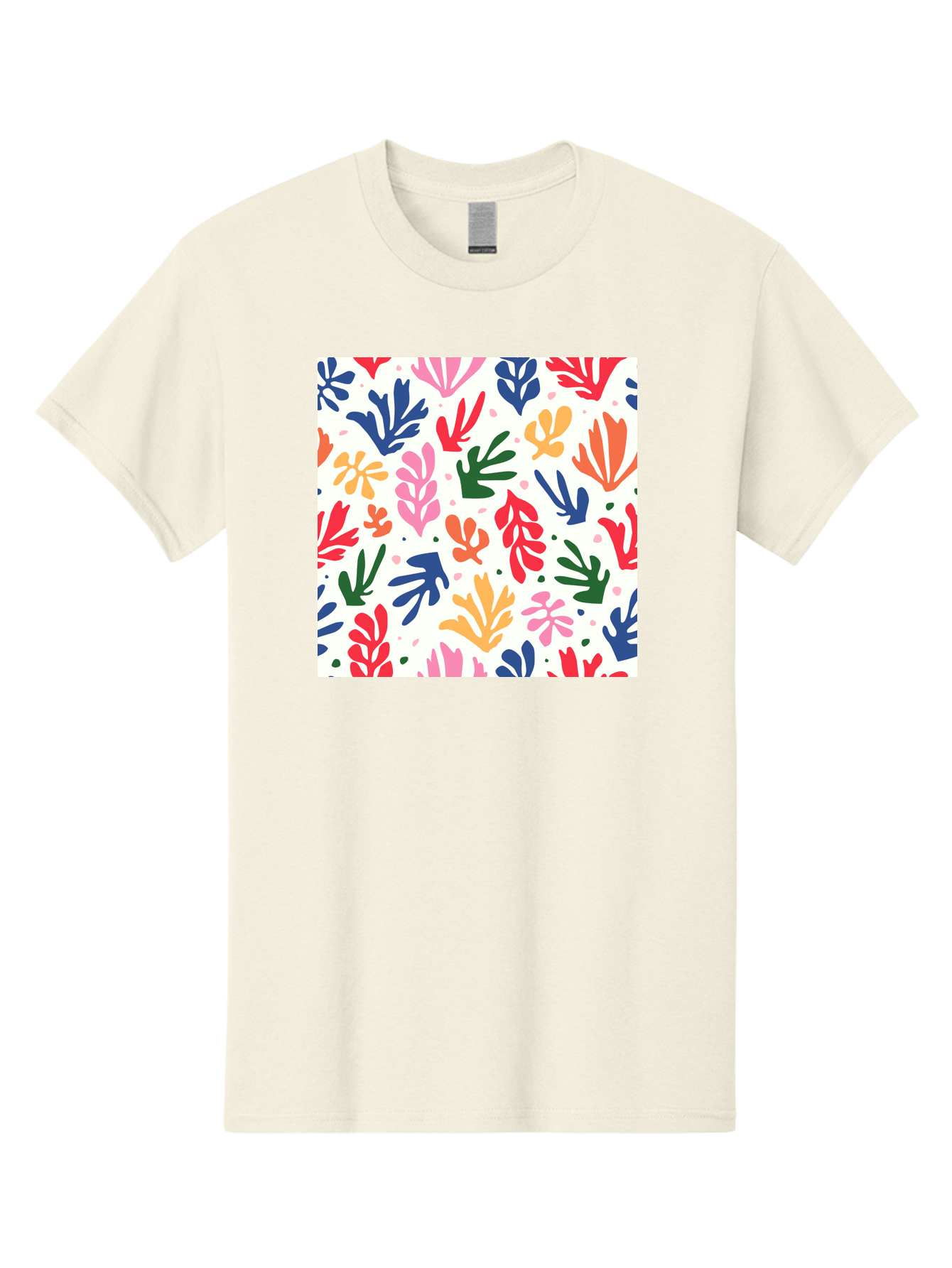 Colorful-Leaves-Pattern Men'S Graphic Tee, 100% Cotton, Comfortable Casual Summer Wear, Machine Washable, Colorful Leaves, Floral Pattern, Vibrant Colors, Playful Design, Abstract Shapes, Whimsical Artwork, Artistic Expression, Aab609
