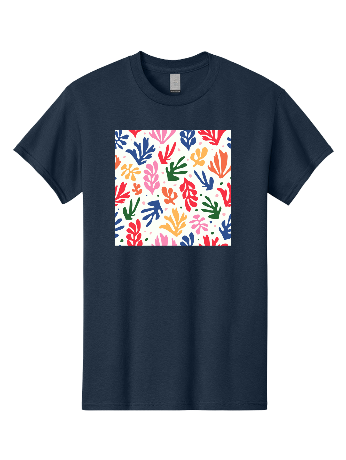 Colorful-Leaves-Pattern Men'S Graphic Tee, 100% Cotton, Comfortable Casual Summer Wear, Machine Washable, Colorful Leaves, Floral Pattern, Vibrant Colors, Playful Design, Abstract Shapes, Whimsical Artwork, Artistic Expression, Aab609