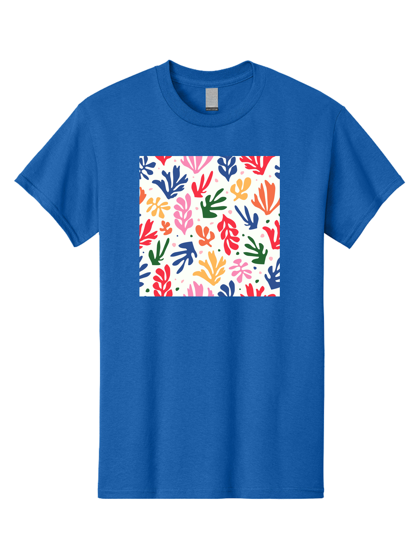 Colorful-Leaves-Pattern Men'S Graphic Tee, 100% Cotton, Comfortable Casual Summer Wear, Machine Washable, Colorful Leaves, Floral Pattern, Vibrant Colors, Playful Design, Abstract Shapes, Whimsical Artwork, Artistic Expression, Aab609