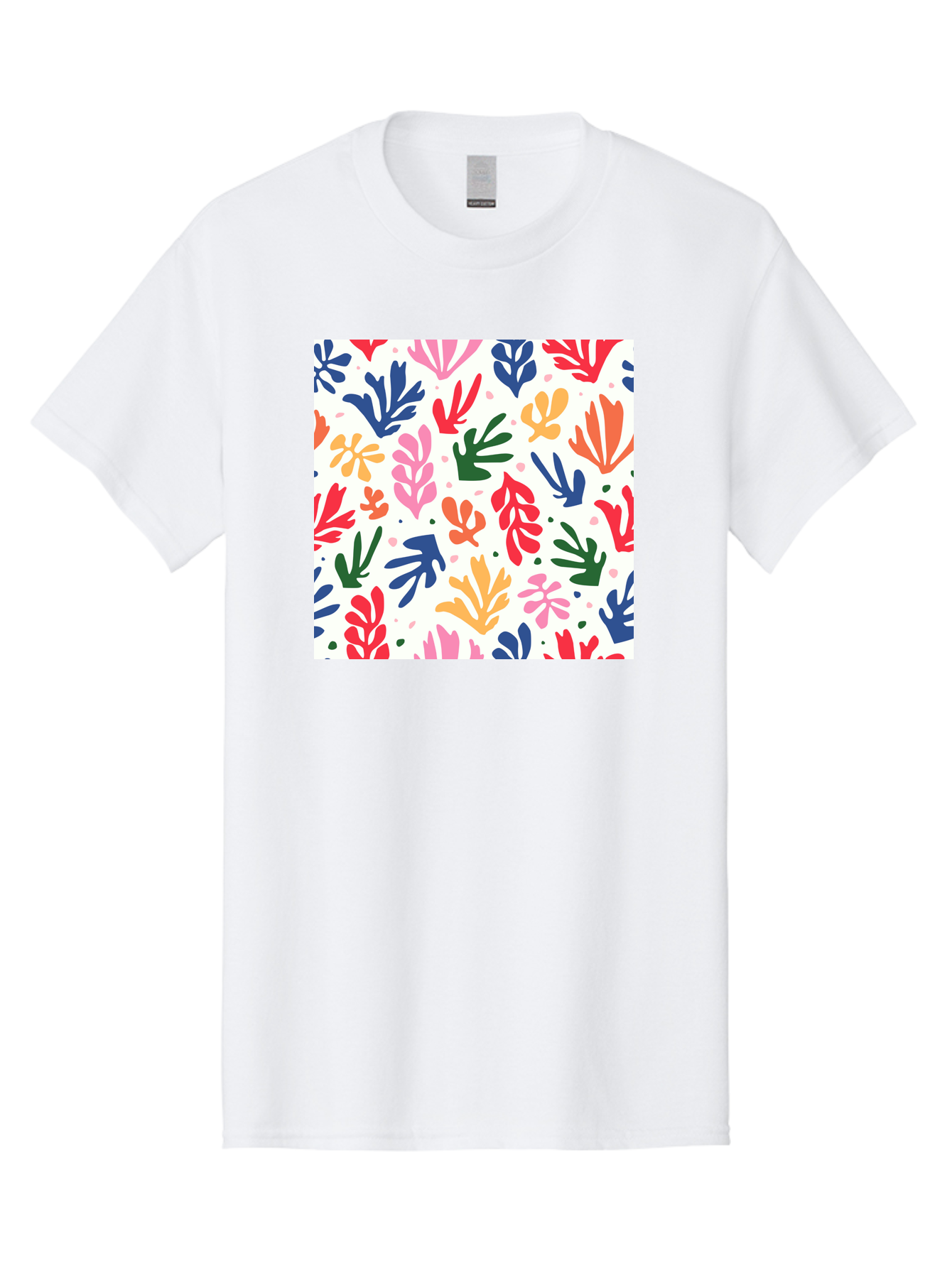Colorful-Leaves-Pattern Men'S Graphic Tee, 100% Cotton, Comfortable Casual Summer Wear, Machine Washable, Colorful Leaves, Floral Pattern, Vibrant Colors, Playful Design, Abstract Shapes, Whimsical Artwork, Artistic Expression, Aab609