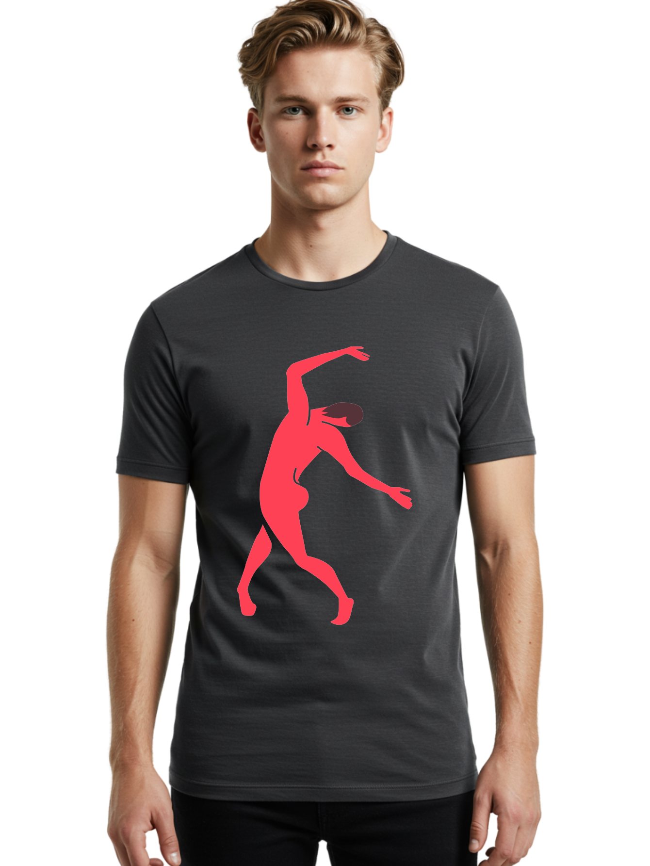 Dancer-1 Men'S Graphic Tee, 100% Cotton, Comfortable Casual Summer Wear, Machine Washable, Female Dancer, Dancing Pose, Dynamic Movement, Modern Dance, Contemporary Dance, Fluid Motion, Elegant Silhouette, Grace, Femininity, Dance Art Aab610