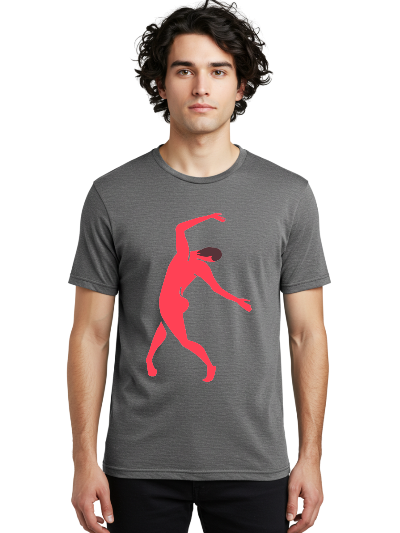 Dancer-1 Men'S Graphic Tee, 100% Cotton, Comfortable Casual Summer Wear, Machine Washable, Female Dancer, Dancing Pose, Dynamic Movement, Modern Dance, Contemporary Dance, Fluid Motion, Elegant Silhouette, Grace, Femininity, Dance Art Aab610