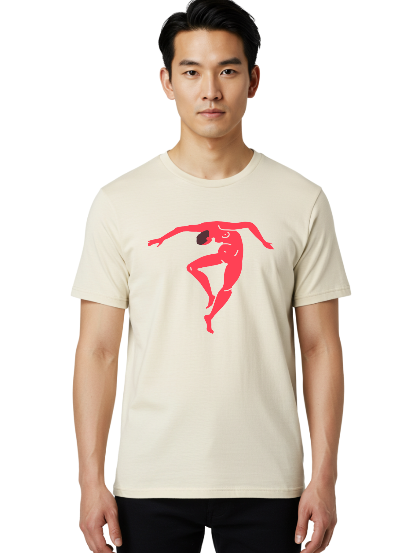 Dancer-2 Men'S Graphic Tee, 100% Cotton, Comfortable Casual Summer Wear, Machine Washable, Dynamic Pose, Human Figure, Dance Movement, Abstract Art, Minimalist Design, Modern Dance, Fluid Motion, Stylized Illustration Aab611