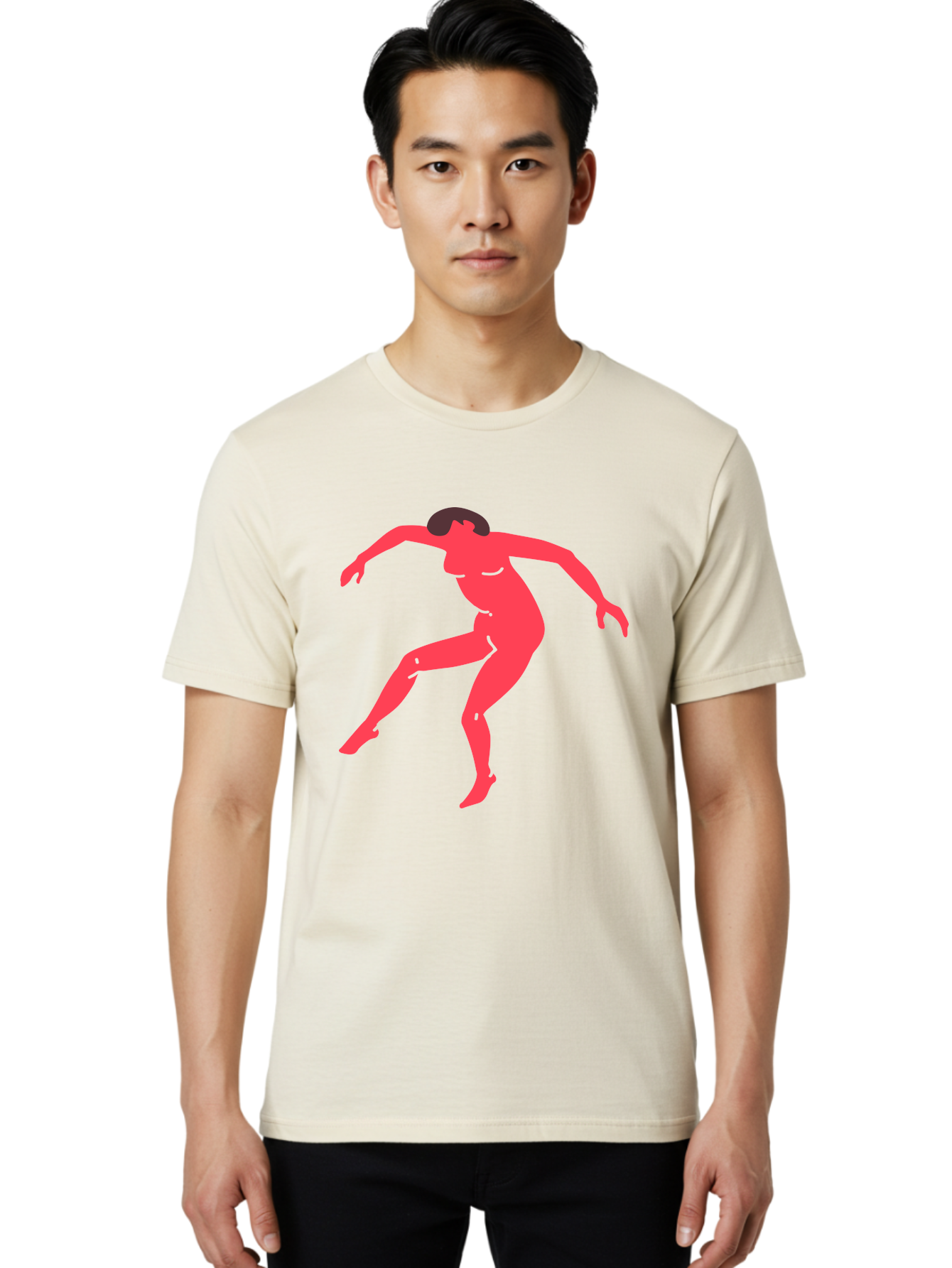 Dancer-3 Men'S Graphic Tee, 100% Cotton, Comfortable Casual Summer Wear, Machine Washable, Dancing Figure, Dynamic Pose, Flowing Movement, Abstract Art, Silhouette, Minimalist Design, Abstract Dancer, Modern Art, Bold Graphics Aab612