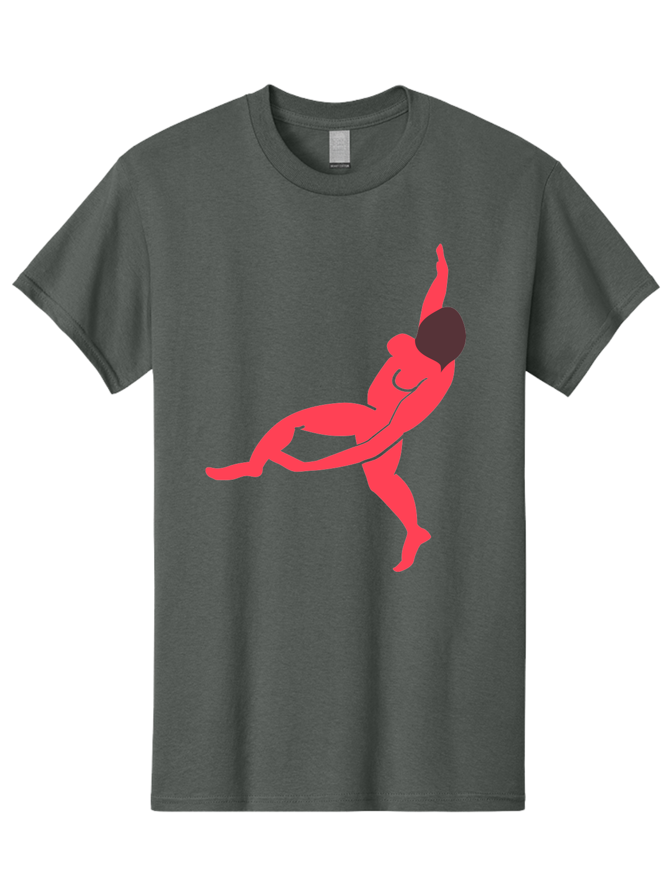 Dancer-4 Men'S Graphic Tee, 100% Cotton, Comfortable Casual Summer Wear, Machine Washable, Dancer In Motion, Flexible Pose, Dynamic Movement, Red Silhouette, Abstract Art, Contemporary Design, Artistic Expression, Fluid Body, Modern Dance, Aab613